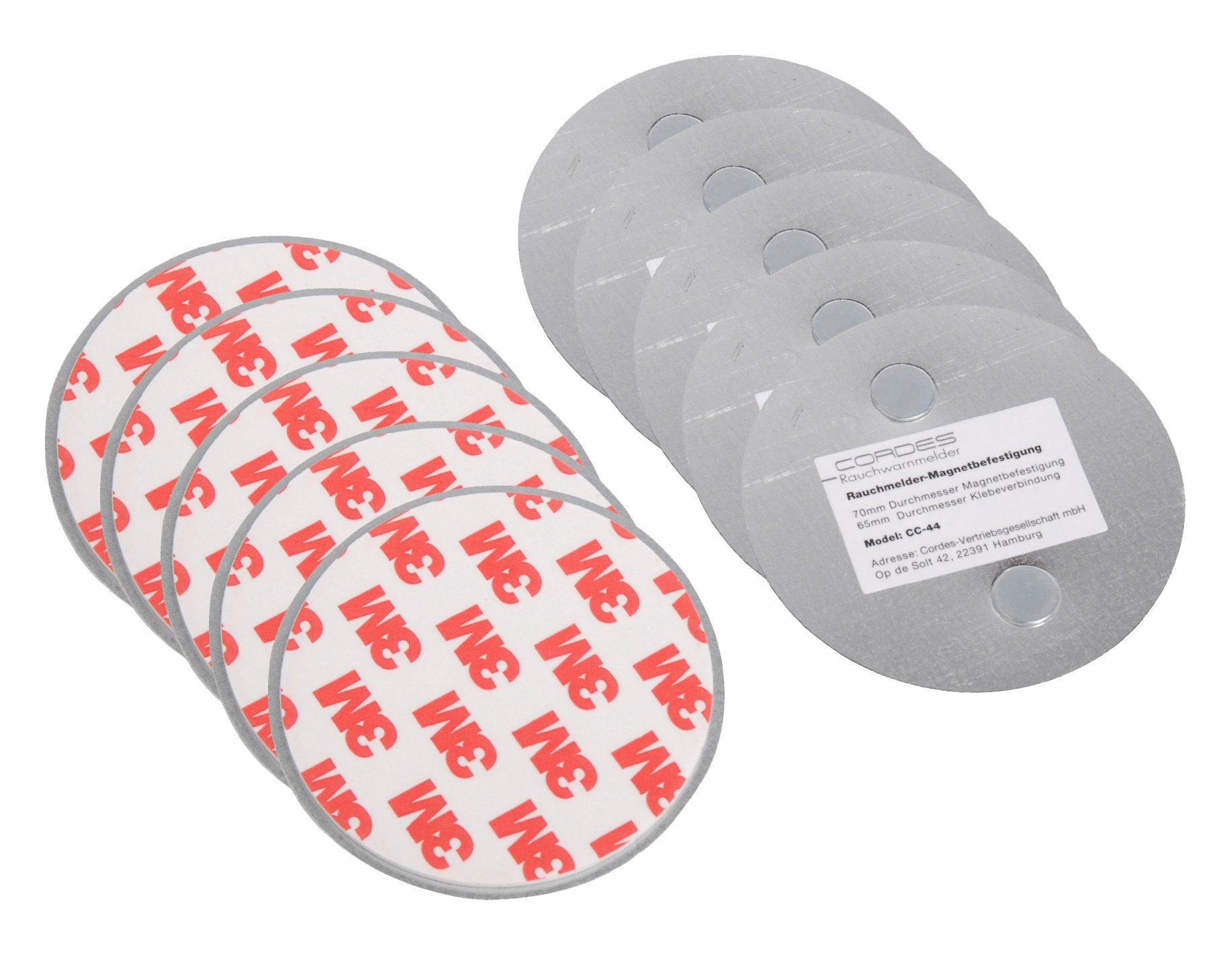CORDES CC-44 Rauchmelder (Magnet Befestigung Zubehör Pad 3M Halter Rauchwarnmelder)