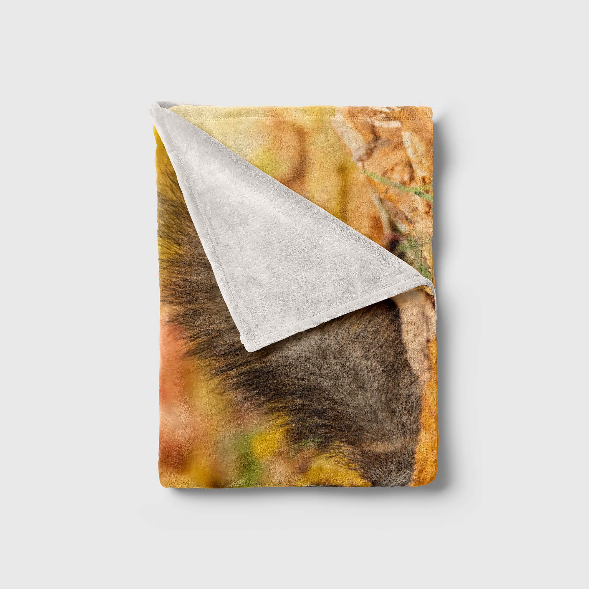 Handtuch Baumwolle-Polyester-Mix Handtücher Eichhörnchen mit Art Sinus Herbs, Tiermotiv Strandhandtuch (1-St), Saunatuch Handtuch Kuscheldecke