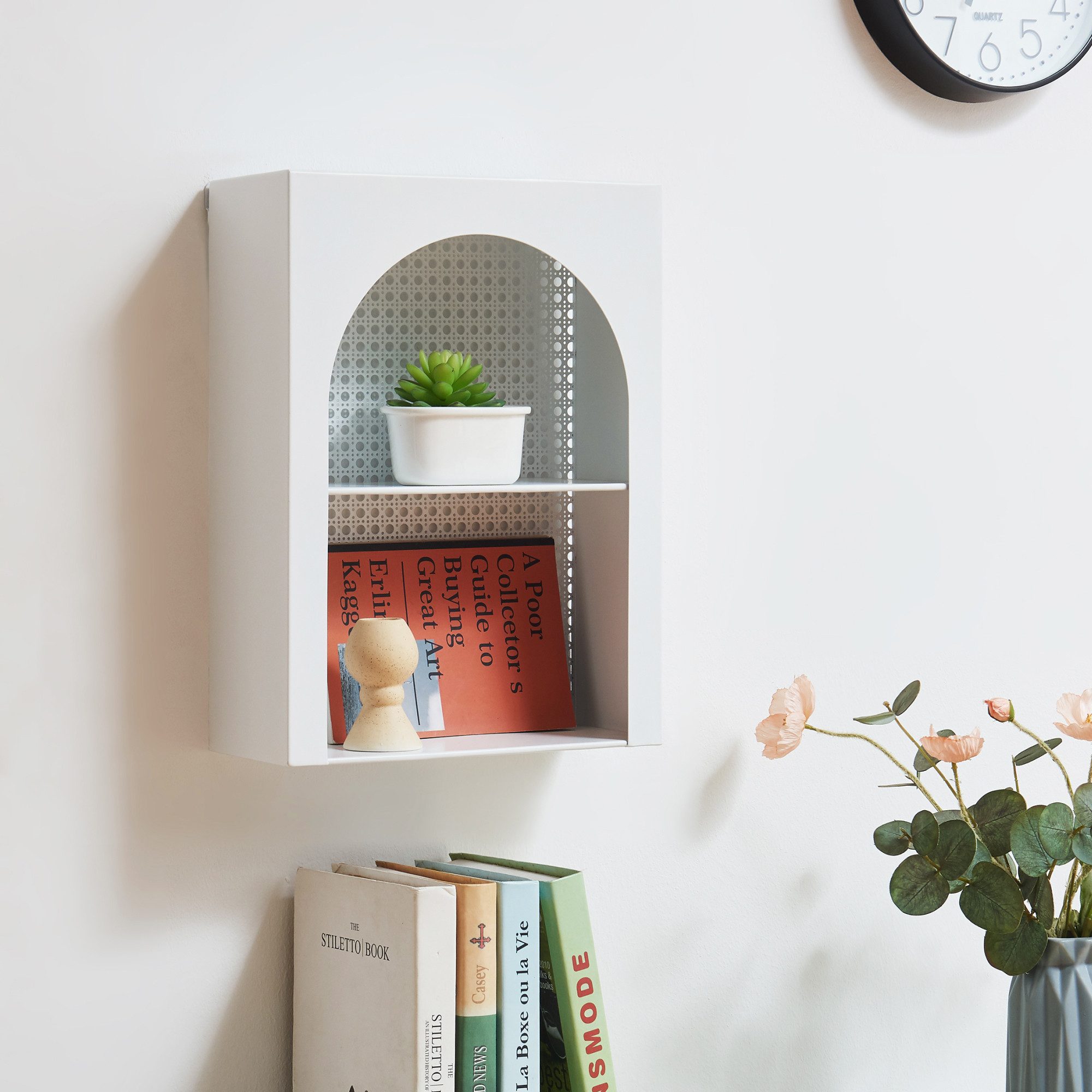 en.casa Wandregal, »Jäller« Metall 40 x 30 x 13 cm Weiß günstig online kaufen