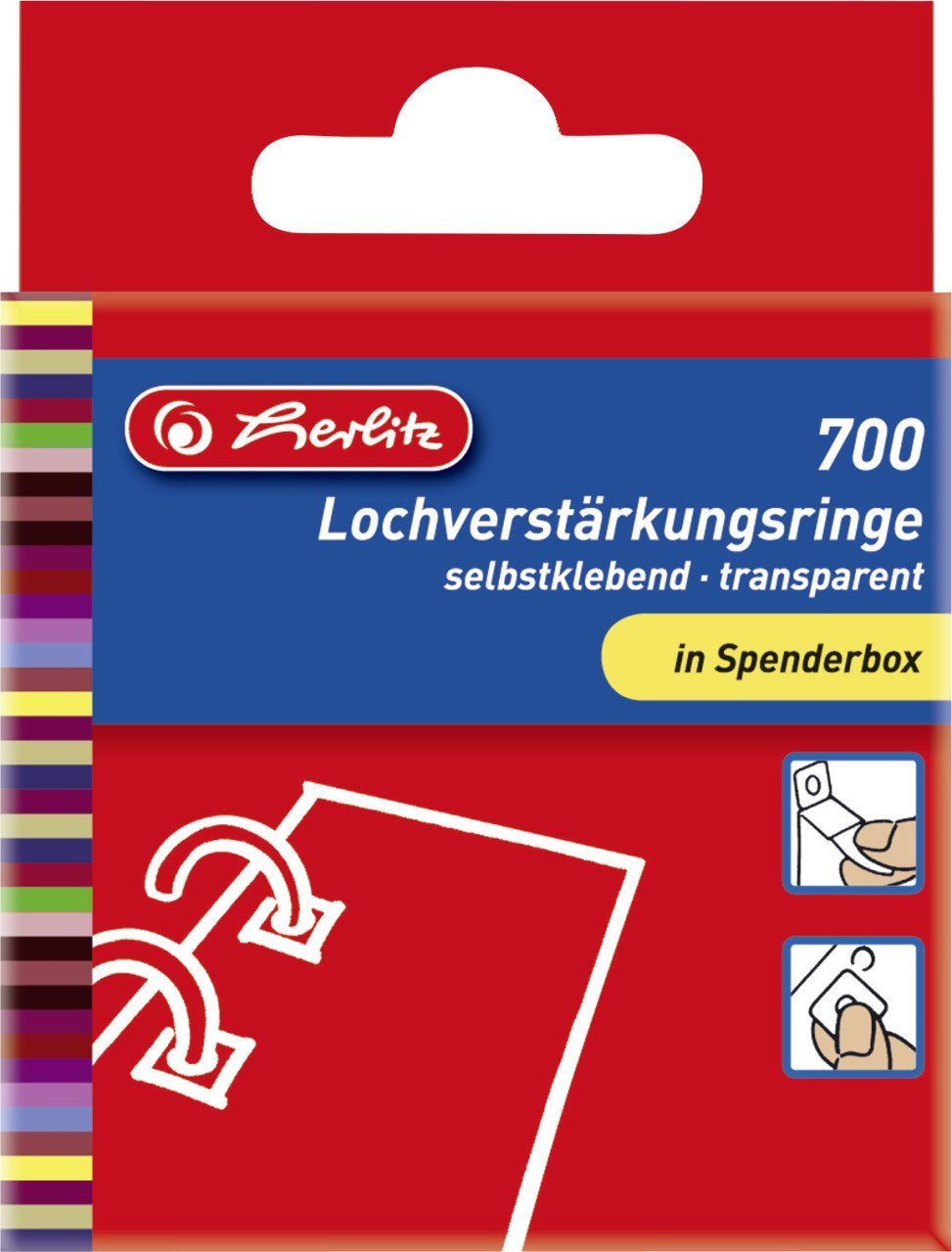 Collegeblock herlitz Lochverstärker 700er-Box, transparent