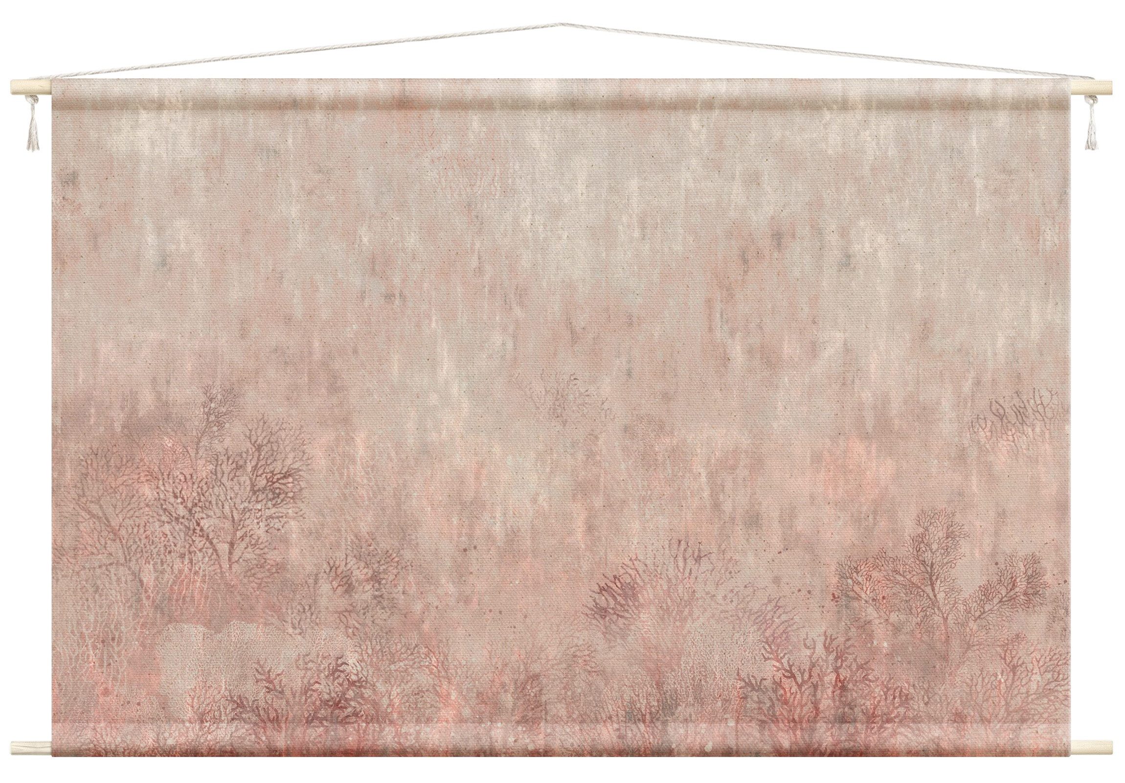 Wandteppich modern Vintage Kunst rosa