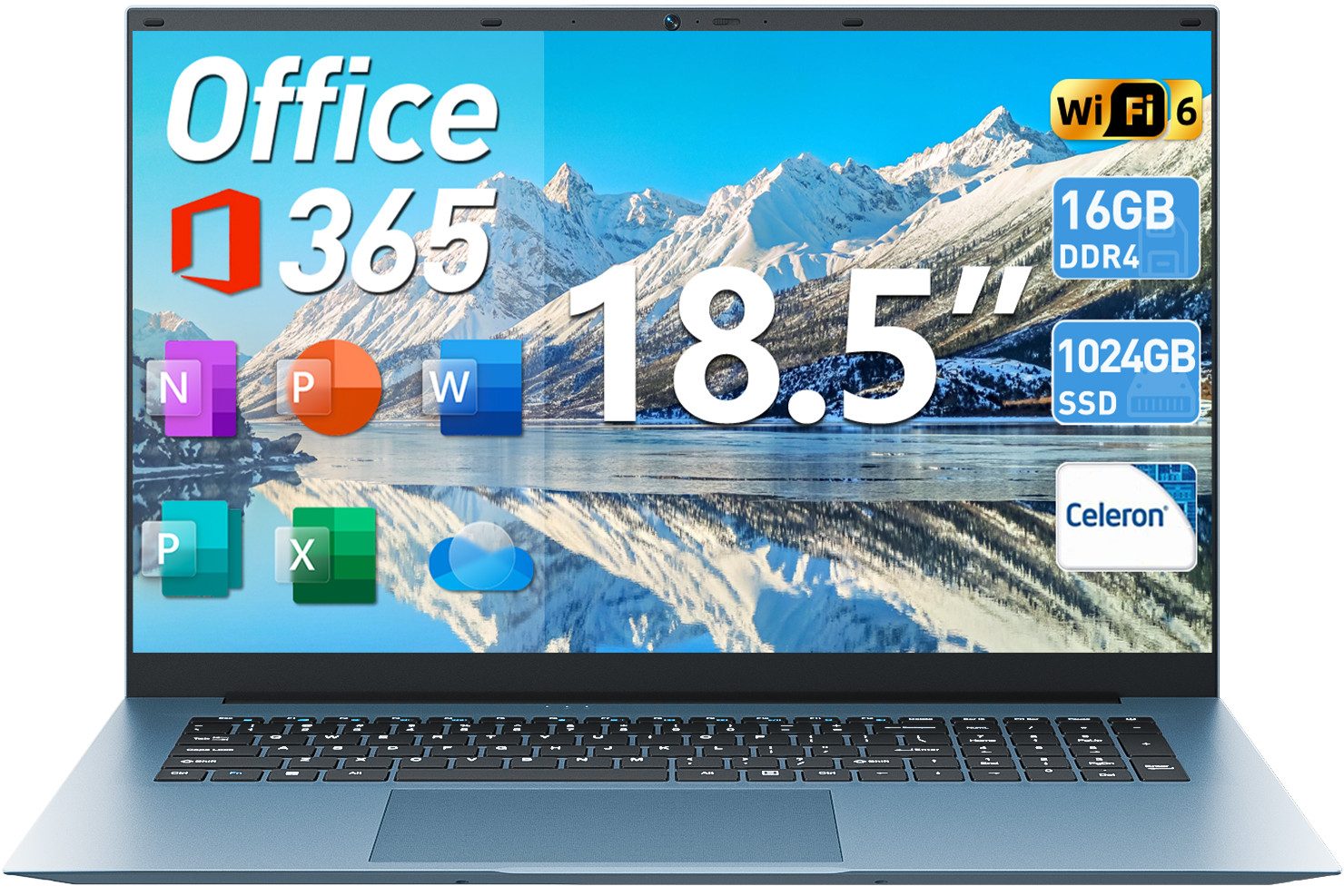 MENGHU 18,5" Business Laptop Win 11 PRO Intel Celeron N5095 16GB RAM 1TB SSD Notebook (Intel Celeron N5095, 16 GB, 1024 GB SSD)