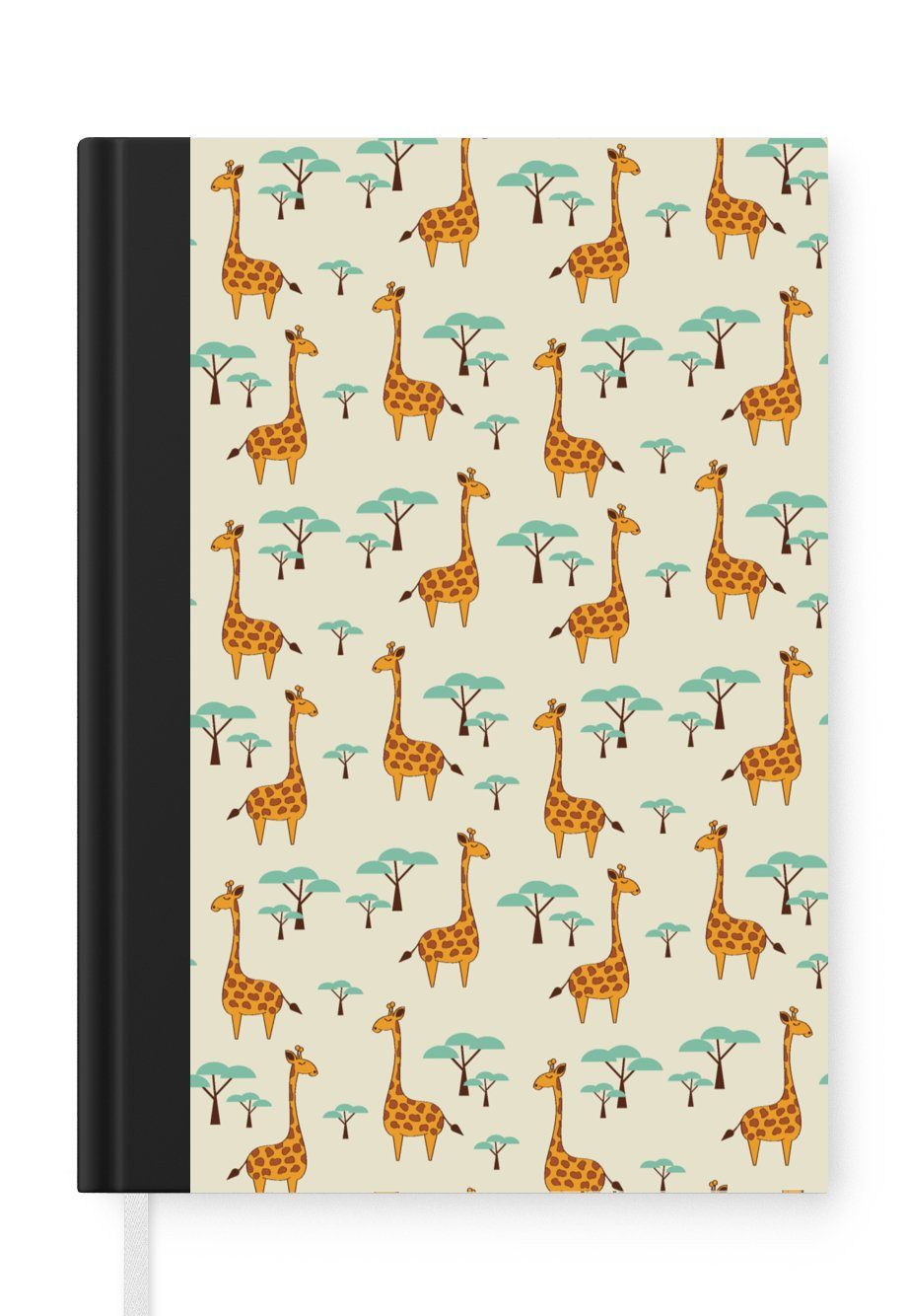 MuchoWow Notizbuch Giraffe - Tiere - Muster, Journal, Merkzettel, Tagebuch, Notizheft, A5, 98 Seiten, Haushaltsbuch