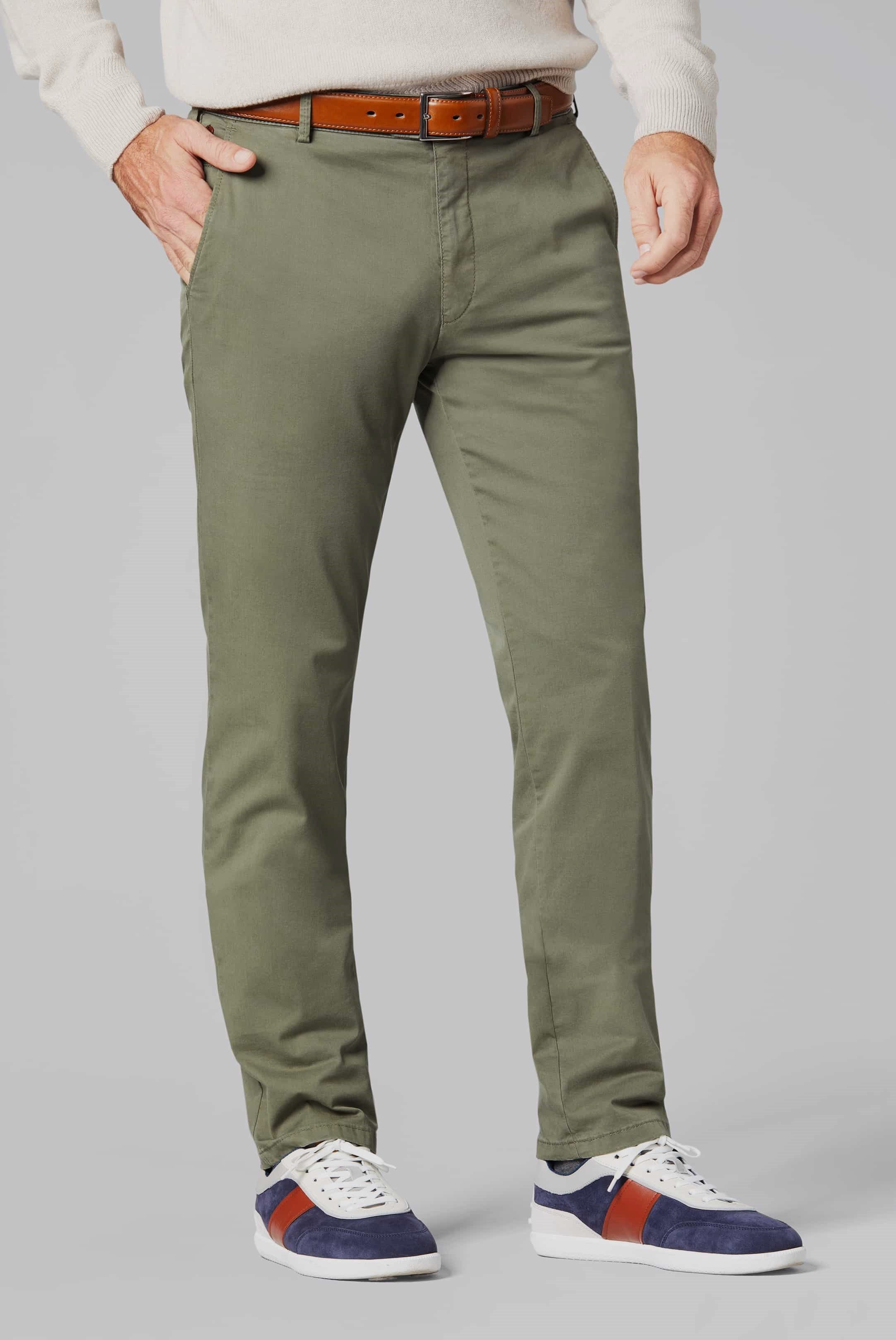 MEYER 5-Pocket-Jeans MEYER BONN Chino oliv 9-3004-27