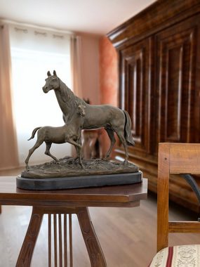 Aubaho Skulptur Bronzeskulptur Pferd Fohlen nach Pierre Jules Mene Figur Antik-Stil Re