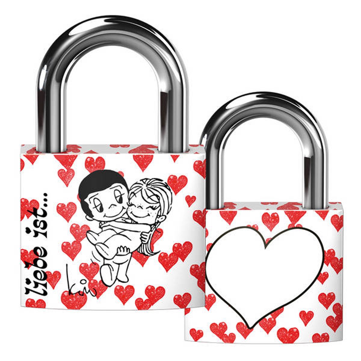 BASI Bügelschloss Liebe ist... Liebesschloss mit Stift