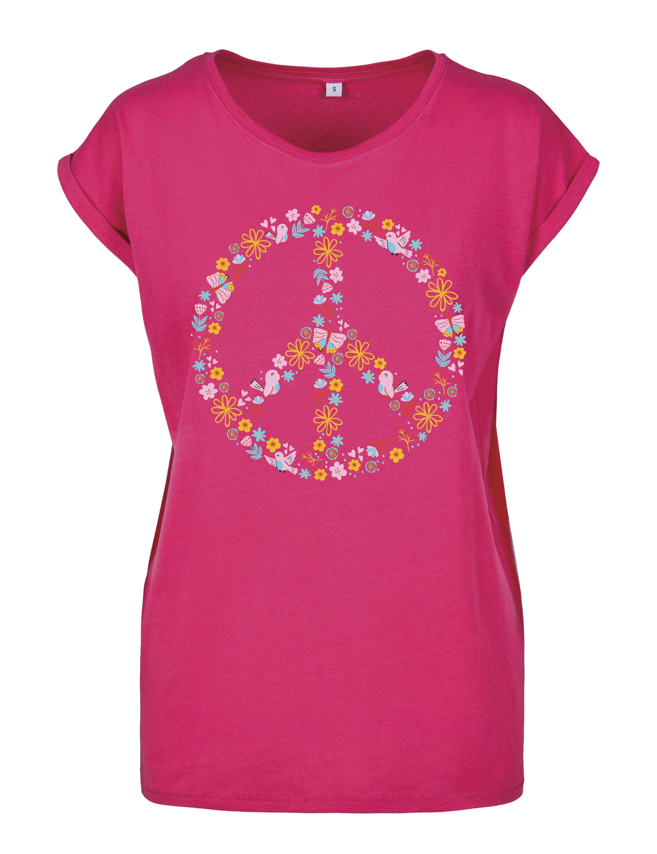 Youth Designz Print-Shirt "Peace Flowers" Damen T-Shirt Statement Geschenk günstig online kaufen