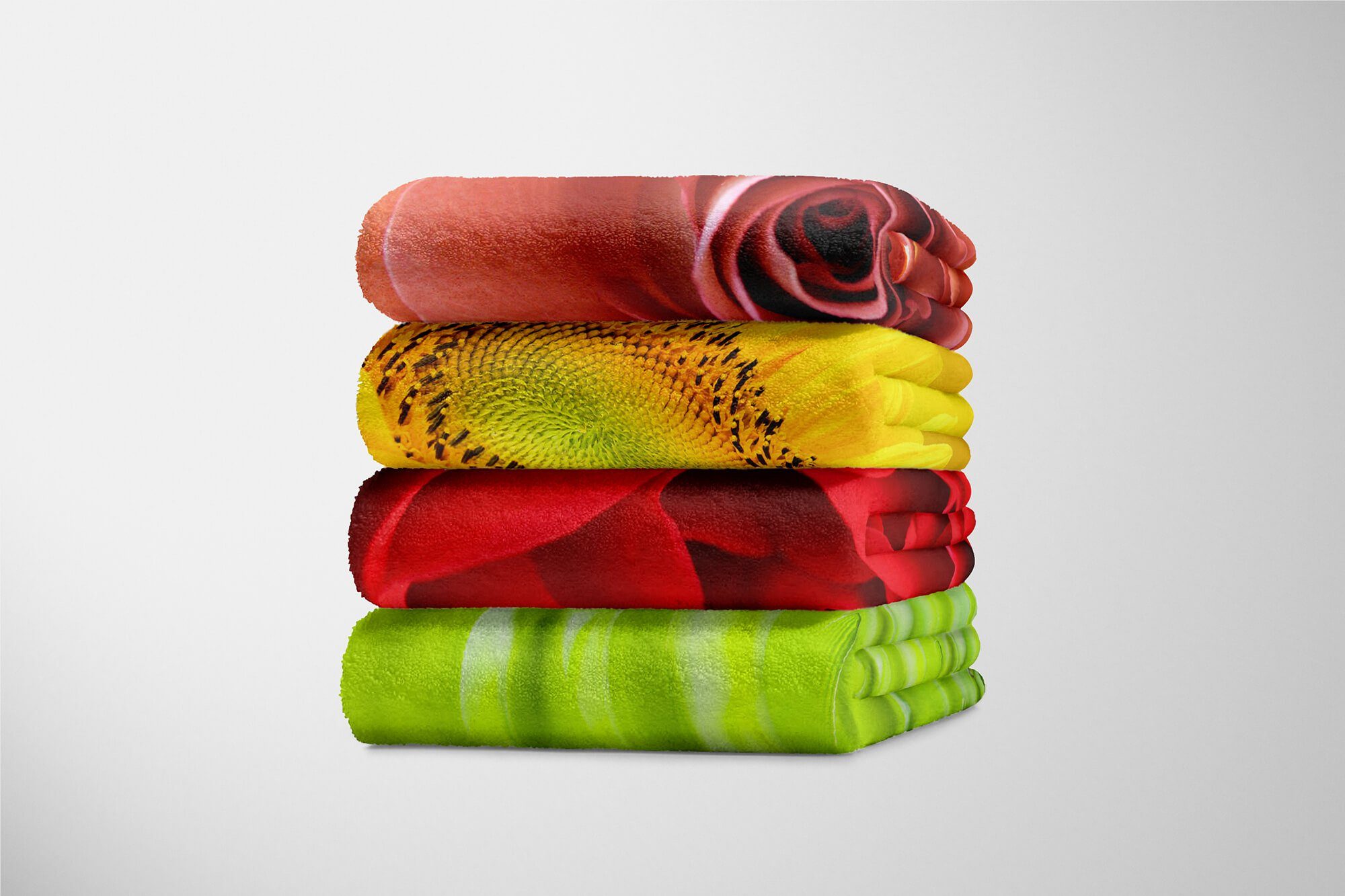 Sinus Art Handtücher Handtuch Handtuch (1-St), Blüte mit Strandhandtuch Rote Kuscheldecke Baumwolle-Polyester-Mix Saunatuch Blume N, Fotomotiv