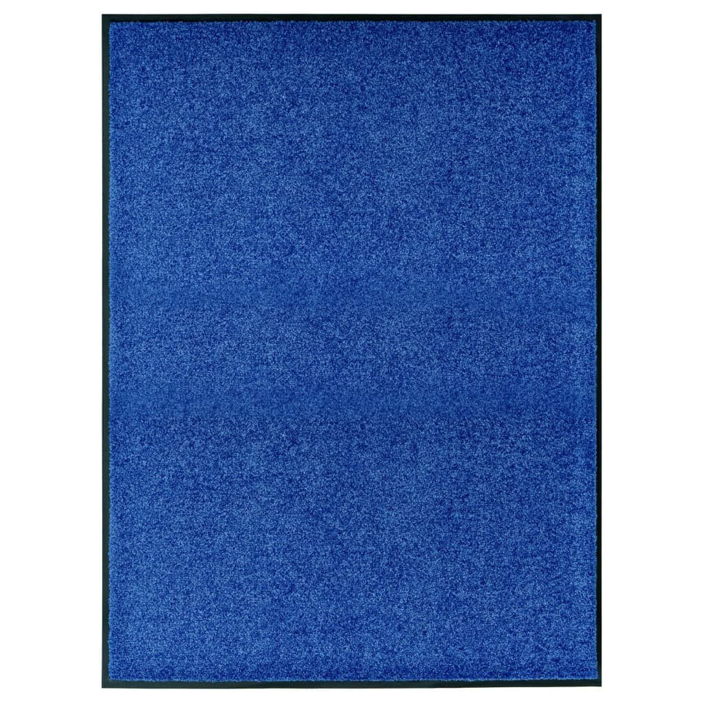 vidaXL Fußmatte Fußmatte Waschbar Blau 90x120 cm, Rechteckig, Höhe: 0.9 mm