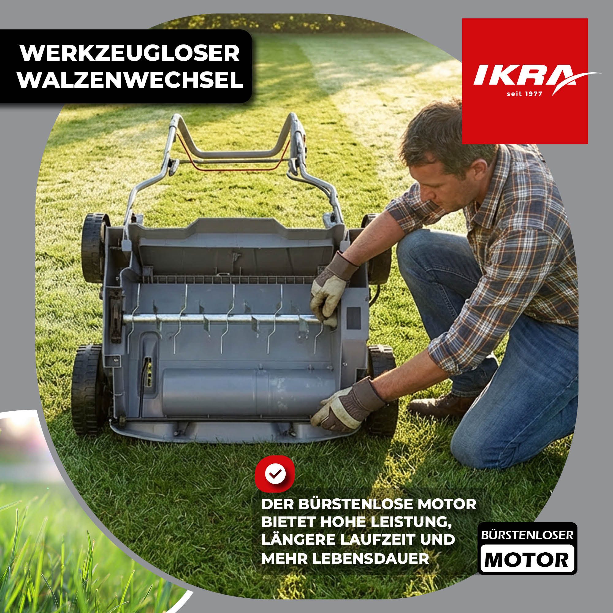 ikra GmbH Akku-Vertikutierer / Lüfter IAVL 2-2040, 40 cm Arbeitsbreite, 3-in-1-System / 40 Volt – Bild 4 von 5