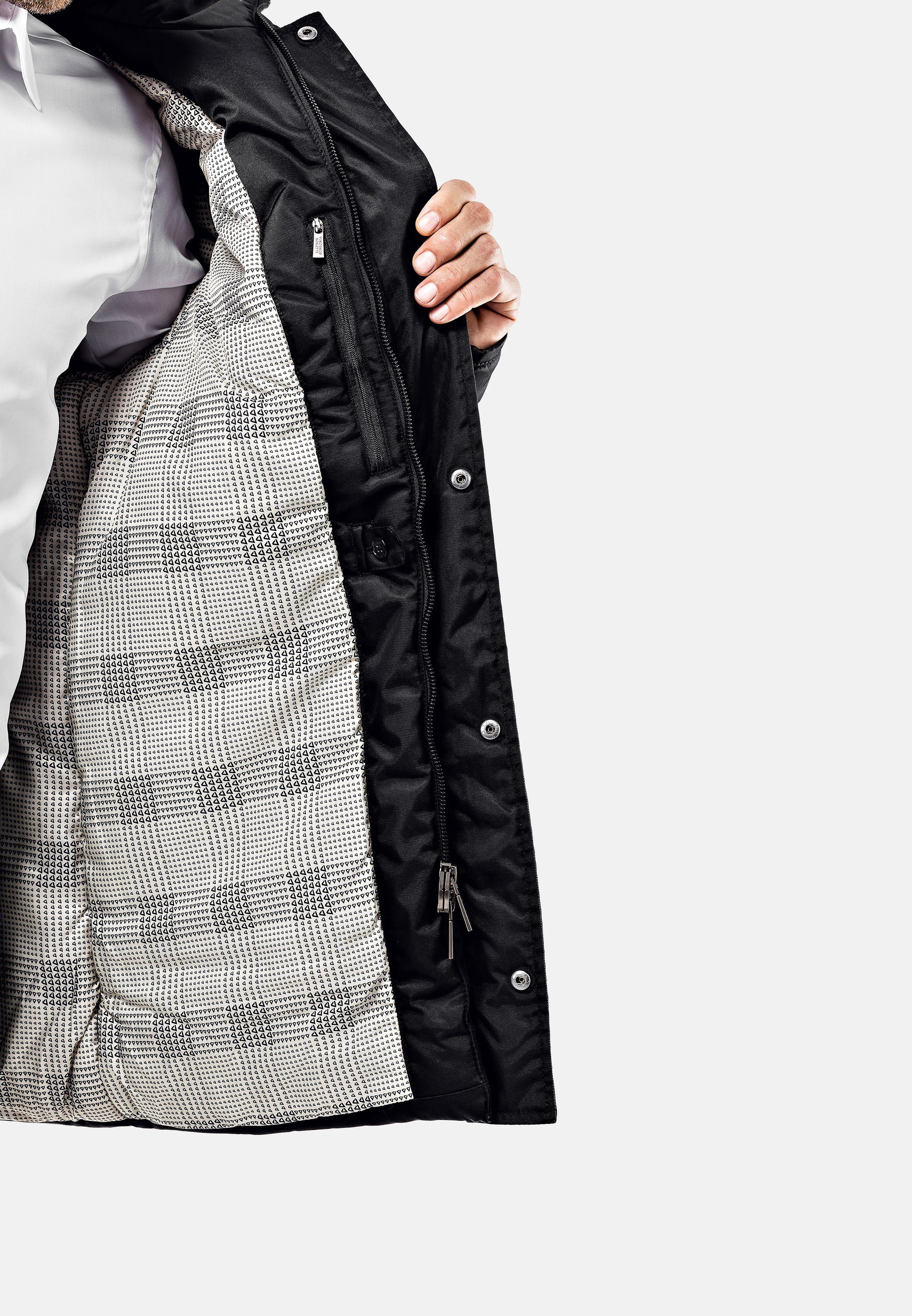 Vincenzo Boretti Winterjacke Stehkragen mit abnehmbarer Kapuze