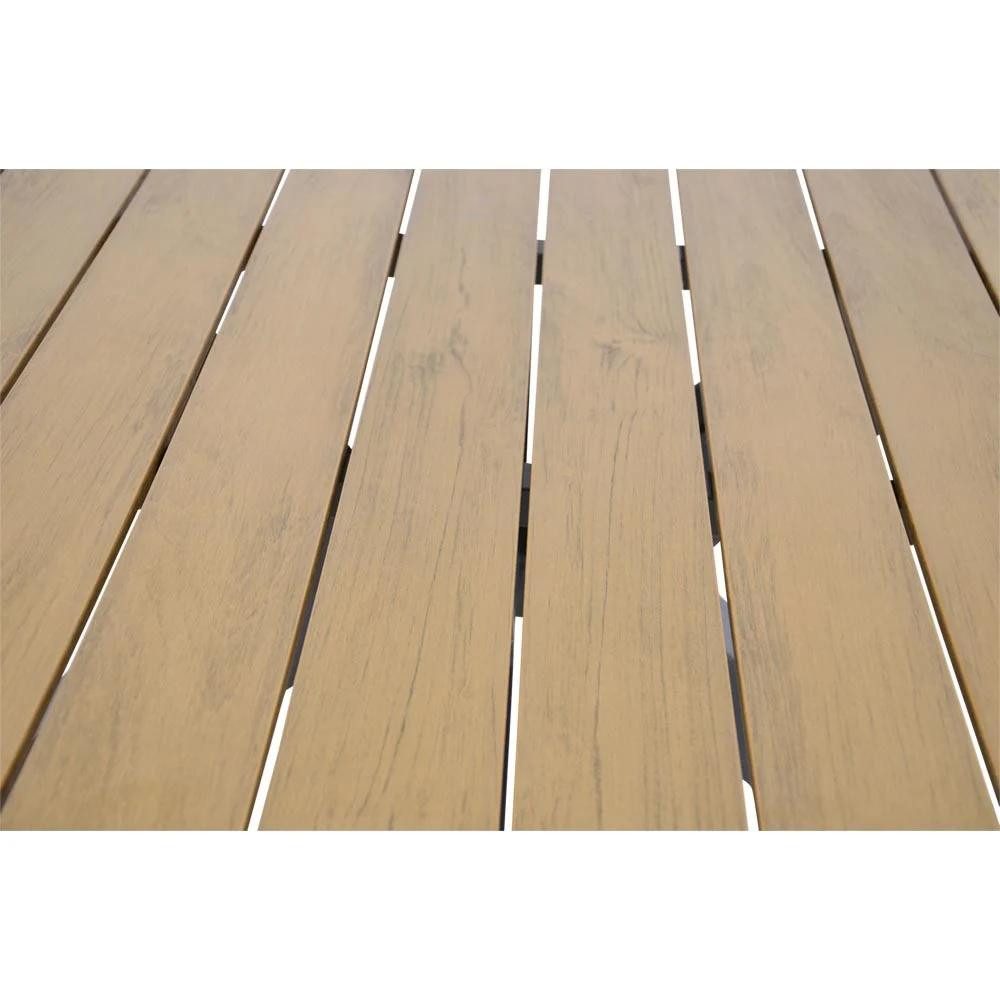 Natur24 Gartentisch Arezzo Tisch Polywood Aluminium Natur Anthrazit 150 x 150 x 74 cm