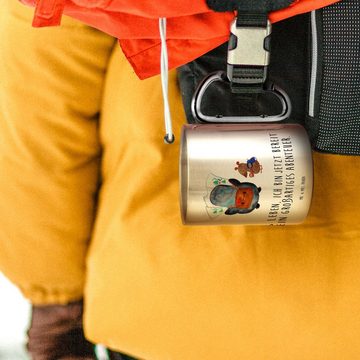 Mr. & Mrs. Panda Tasse Pinguin & Maus Wanderer - Transparent - Geschenk, Roadtrip, Tasse, Ca, Edelstahl, Einzigartiges Design