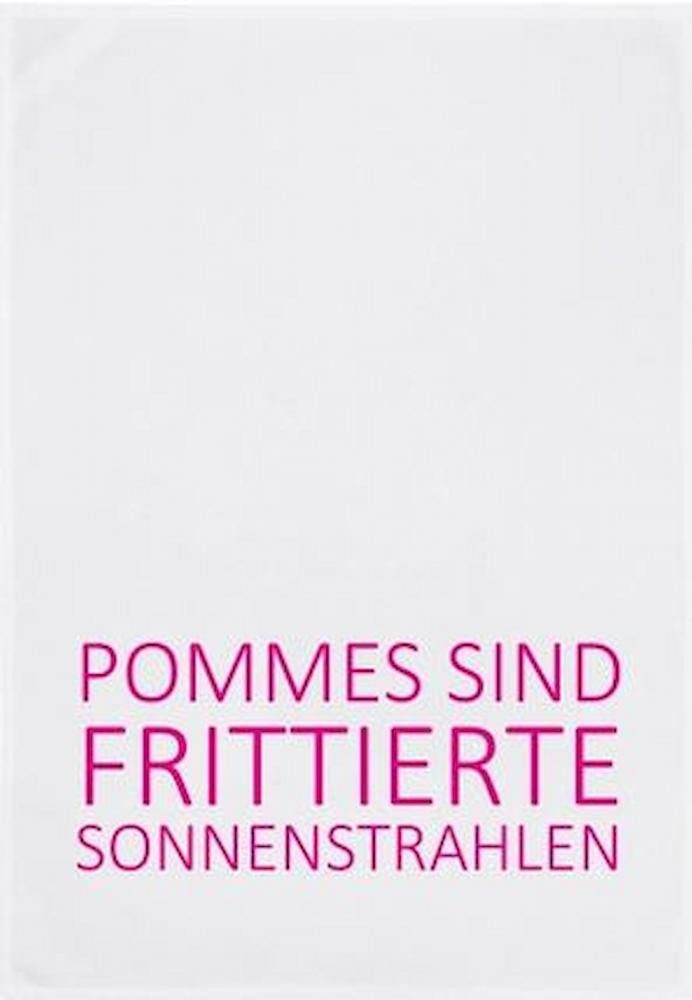 17;30 Hamburg Geschirrtuch POMMES SIND FRITTIERTE SONNENSTRAHLEN, Pink, (1-tlg), 50x70cm, Siebdruck