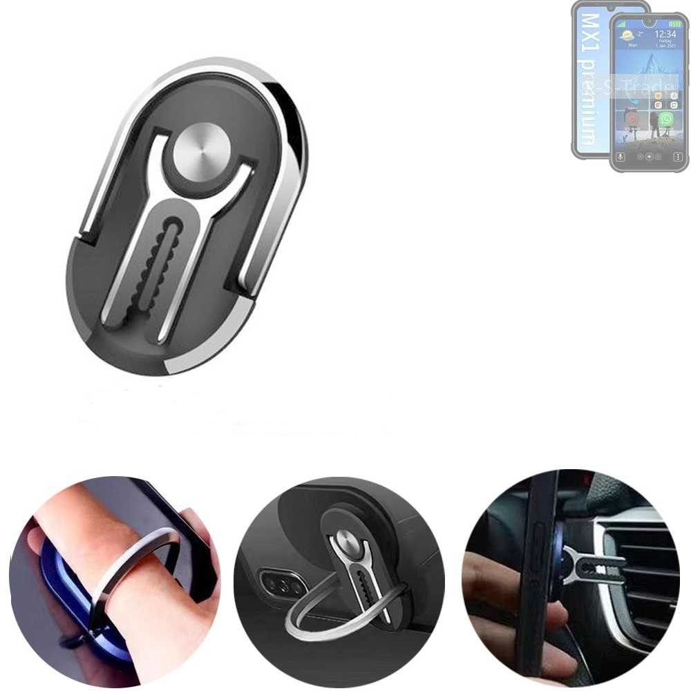 K-S-Trade für Bea-fon MX1 premium Smartphone-Halterung, (3in1 Smartphone-Ring  Handy-Ring Fingerhalterung Handyring)