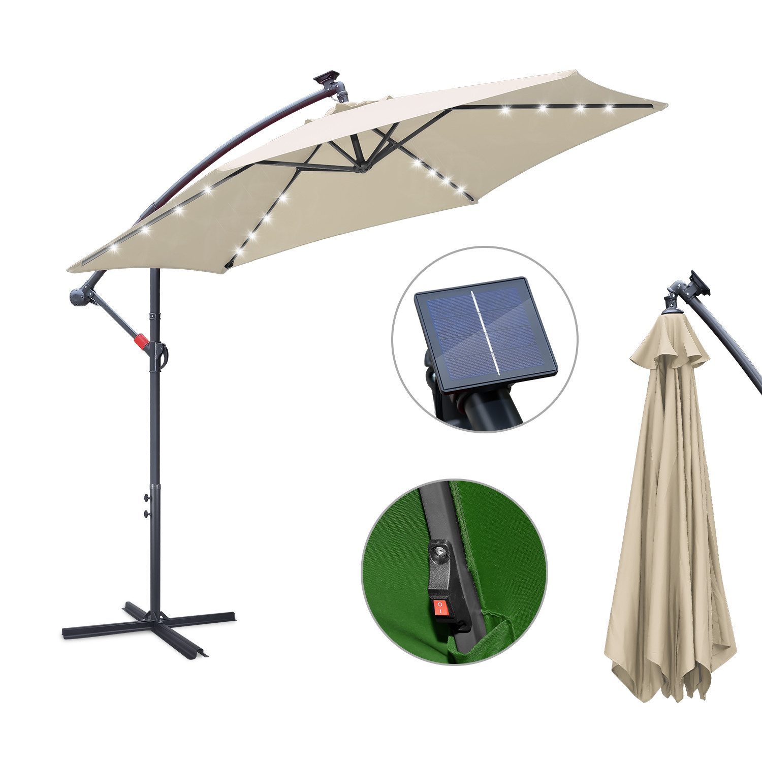Clanmacy Sonnenschirm 3m/3.5m Sonnenschirm Gartenschirm mit günstig online kaufen