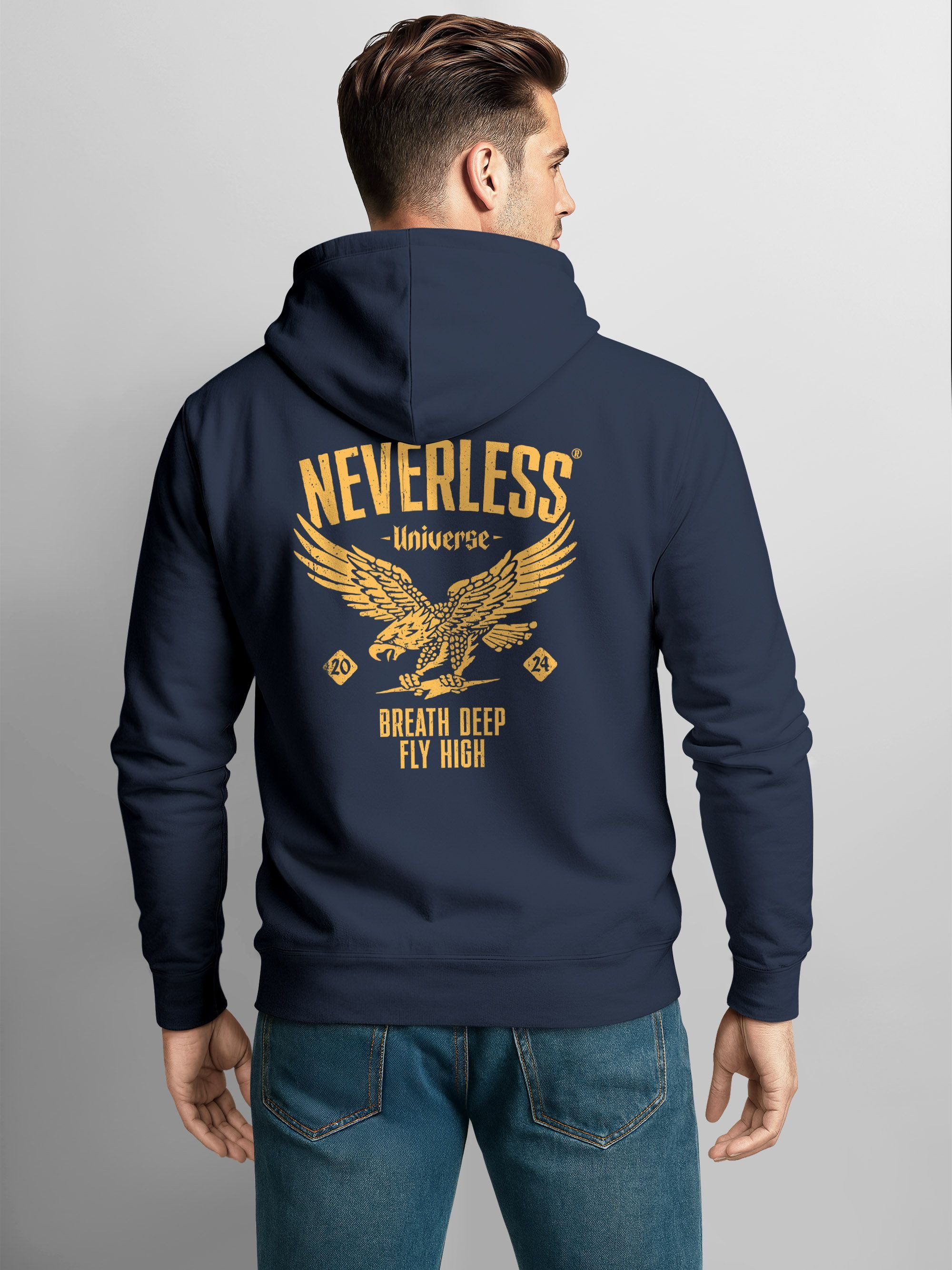 Neverless Hoodie Neverless® Hoodie Backprint Herren Adler Eagle Print Retro günstig online kaufen