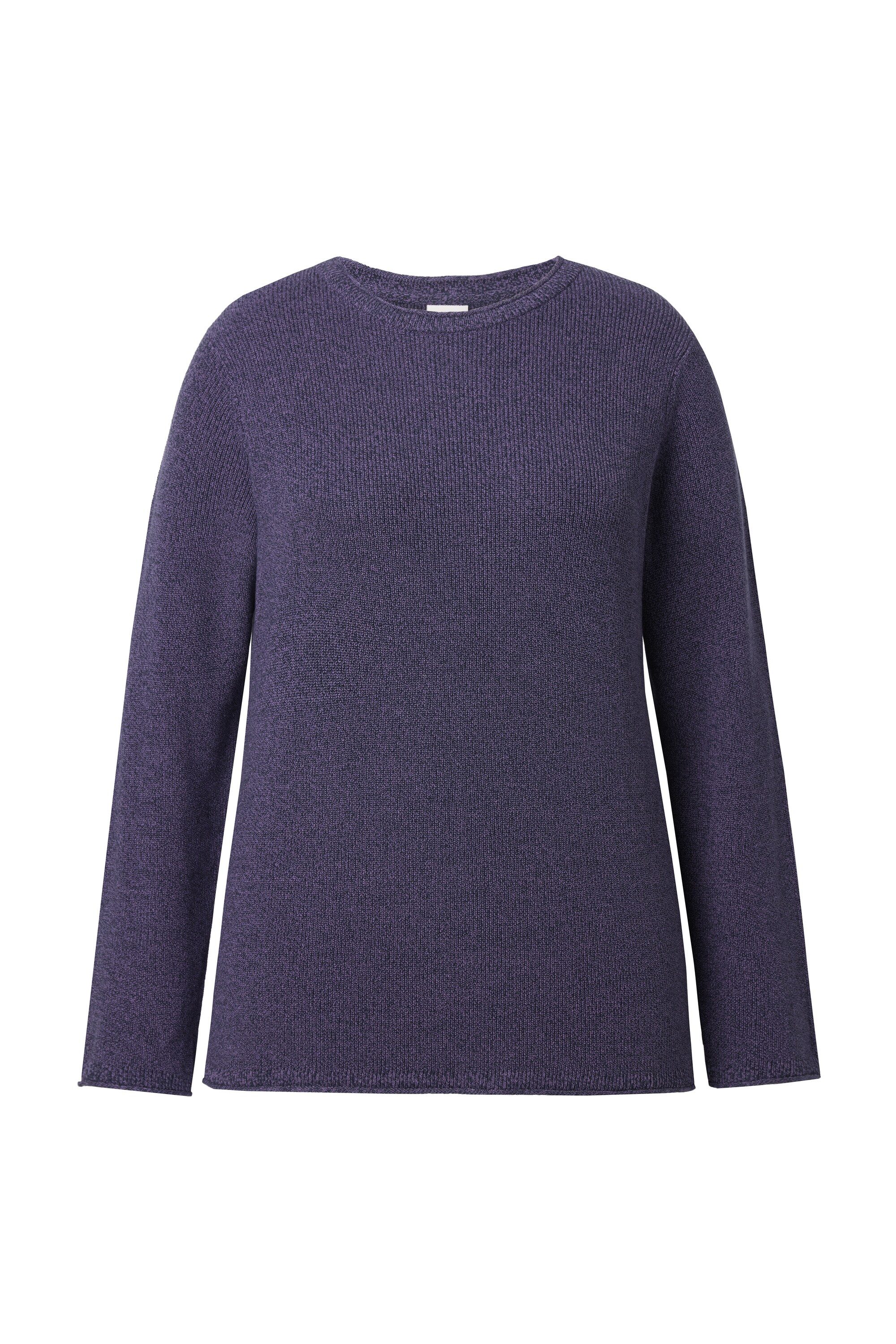 Ulla Popken Strickpullover Pullover Rippstick Langarm Biobaumwolle günstig online kaufen