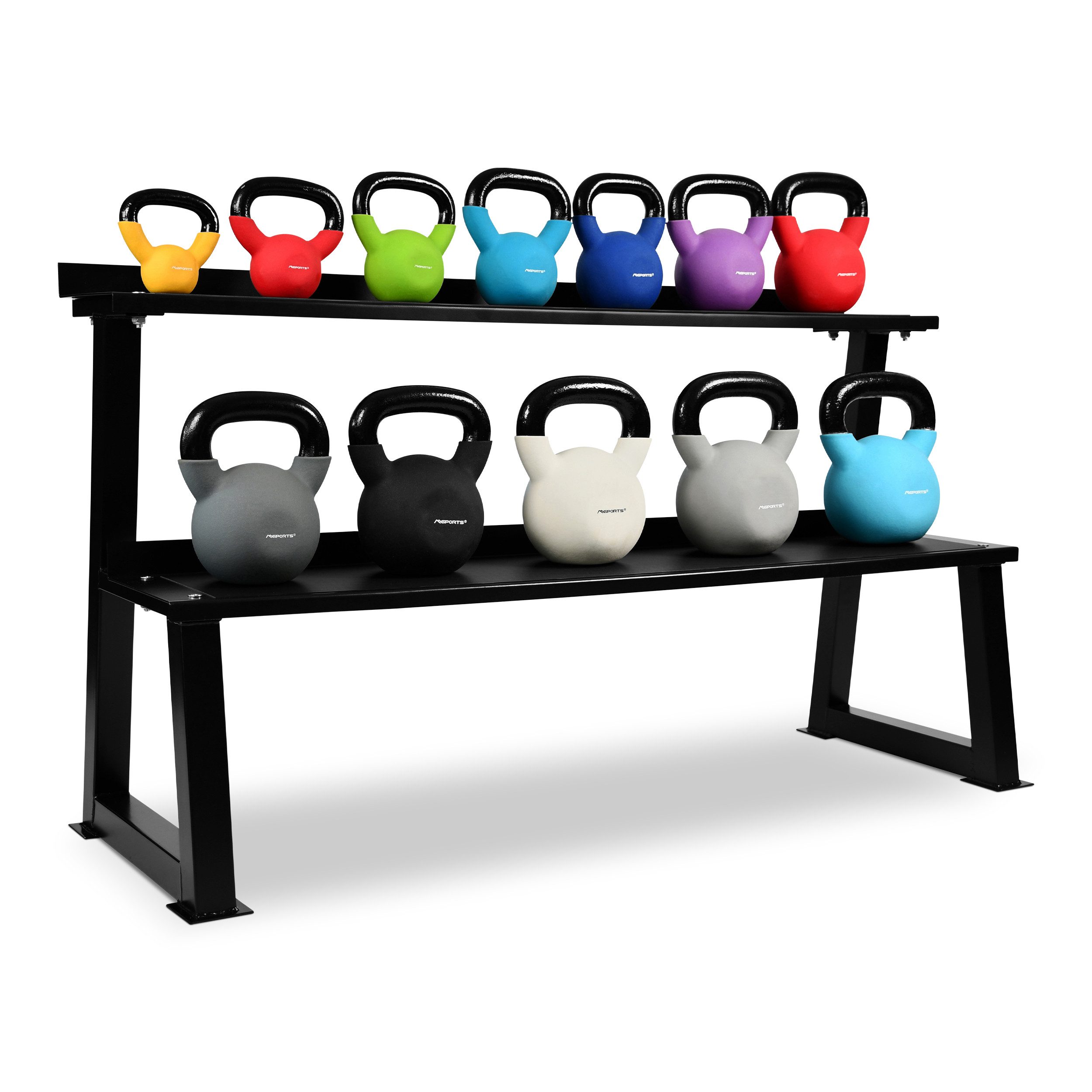 MSports® Kettlebell MSPORTS Kettlebell Rack I 2 Ebenen - für 14 Kugelhantel