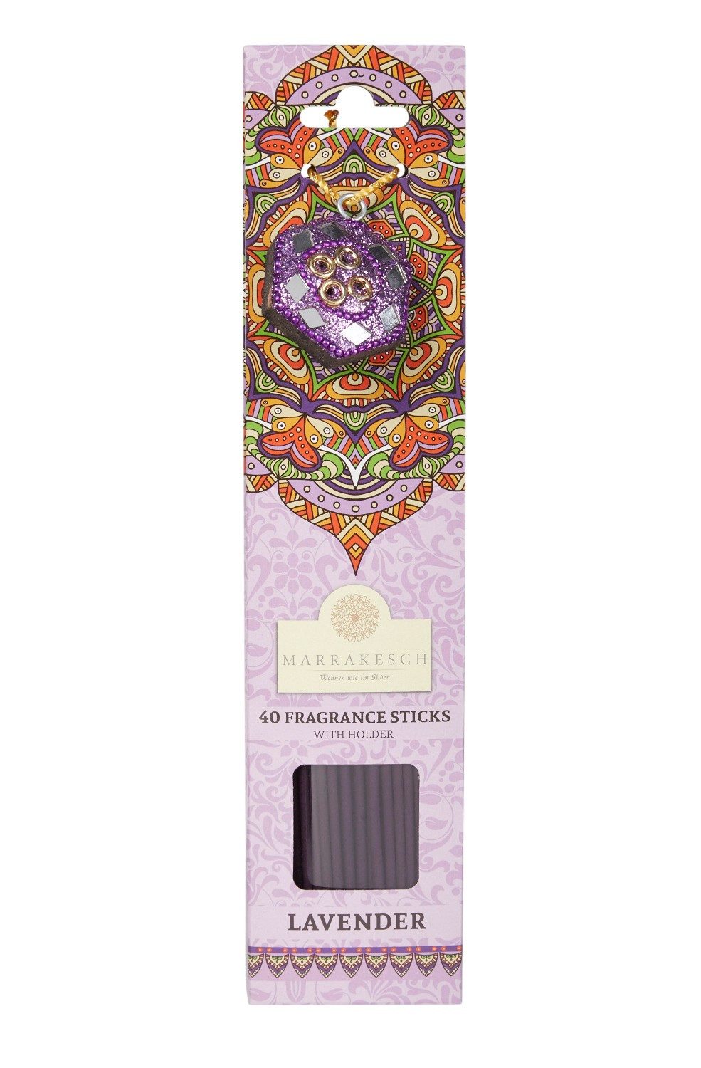 Marrakesch Orient & Mediterran Interior Räucherstäbchen Räucherstäbchen Lavendel handgemacht aus Naturmaterial, Größe 26 cm (1-St), Handarbeit