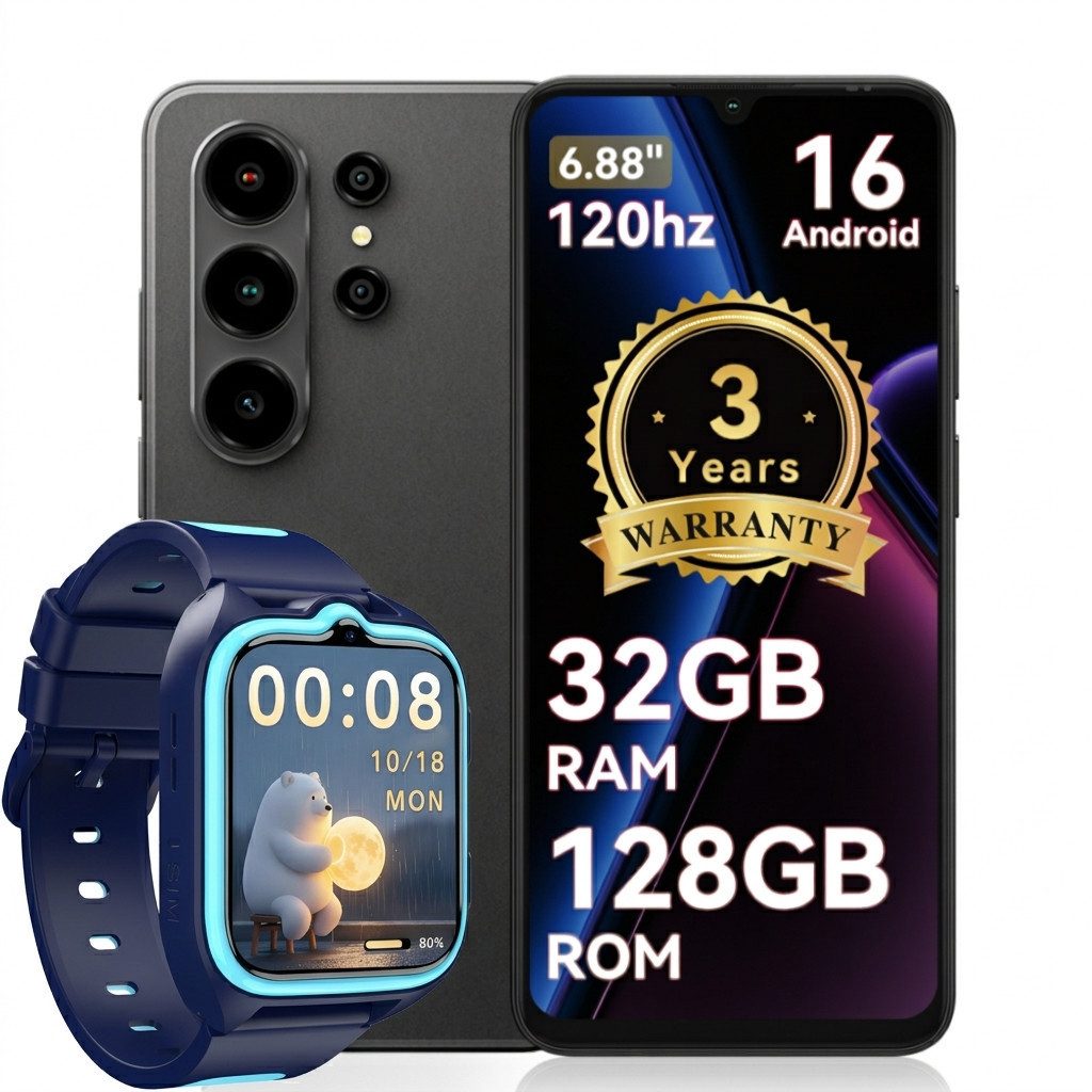 blackview Blackview WAVE 10 (32+128) Android 16 120HZ R50-Uhr Smartphone (6.8 Zoll, 32 MP Kamera)