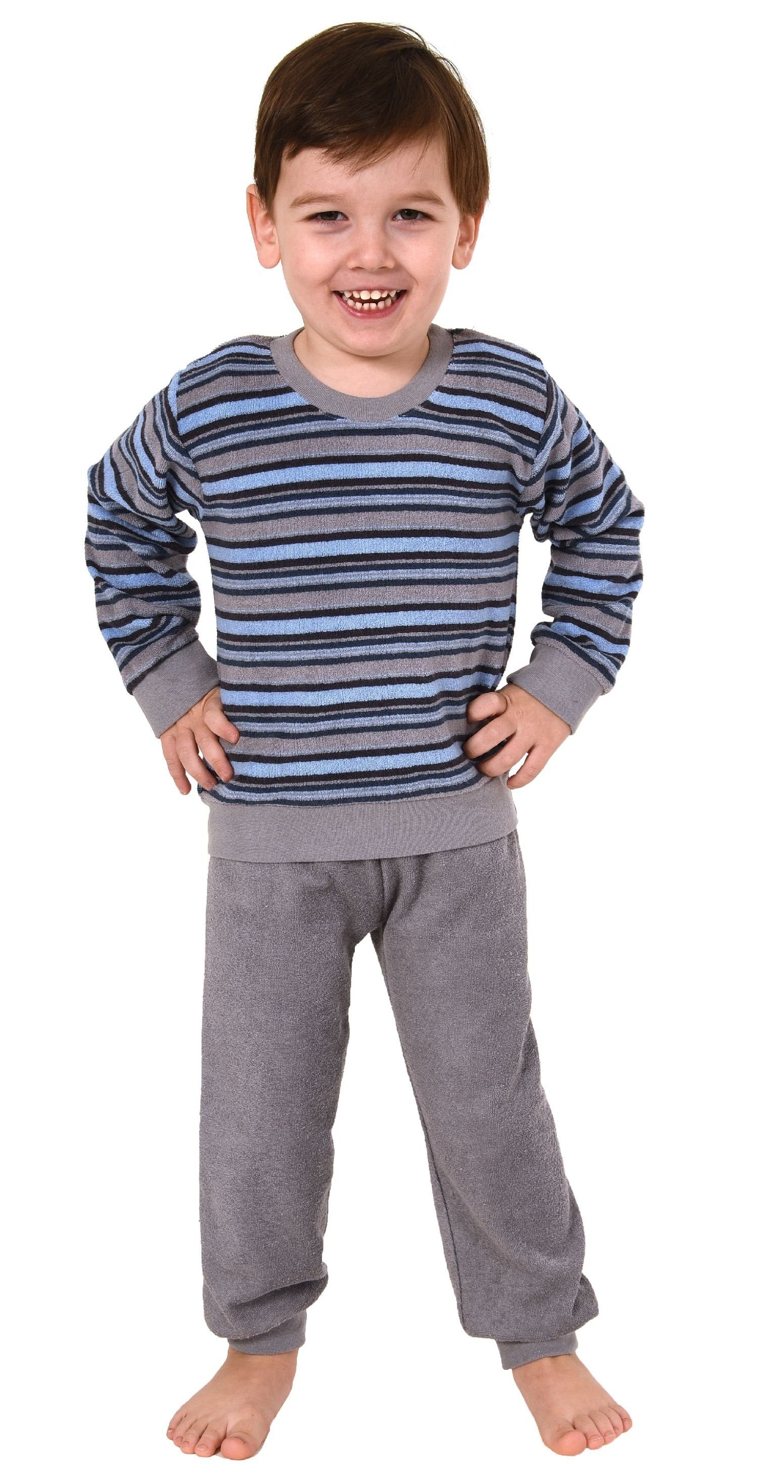 Normann Pyjama »Jungen Kleinkinder Frottee Pyjama Schlafanzug lang mit  Bündchen - Streifenoptik - 291 576« online kaufen | OTTO