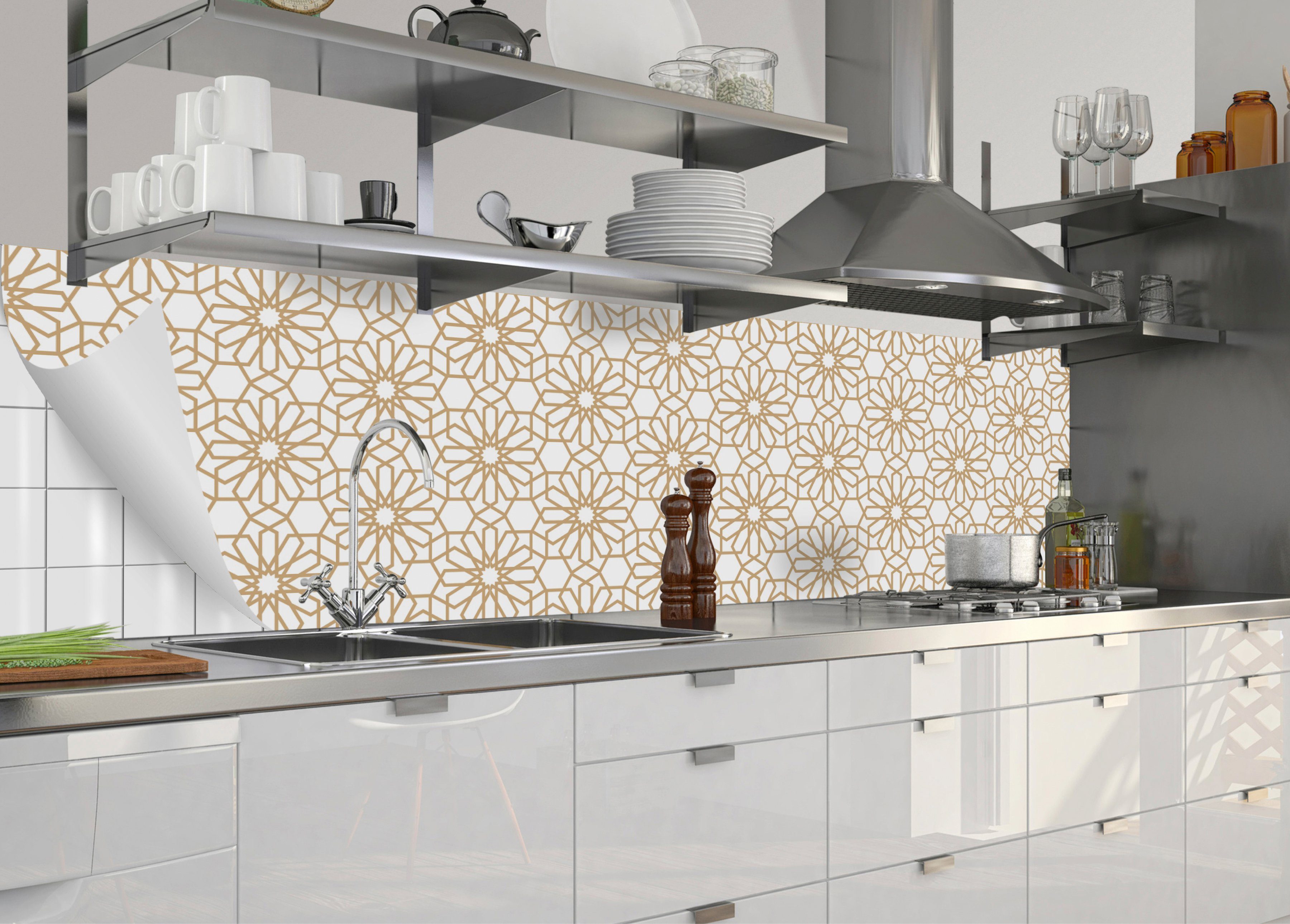 MySpotti Küchenrückwand-Folie Küchenrückwand flexible Fleur, selbstklebende und fixy