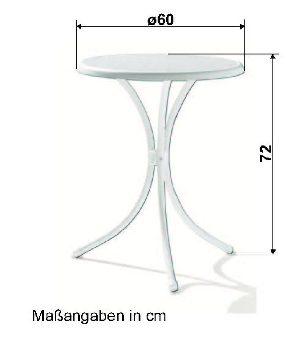 Sieger Gartenmöbel Bistrotisch in Schiefer anthrazit, mecalit®-PRO - 72x60cm (HxD)