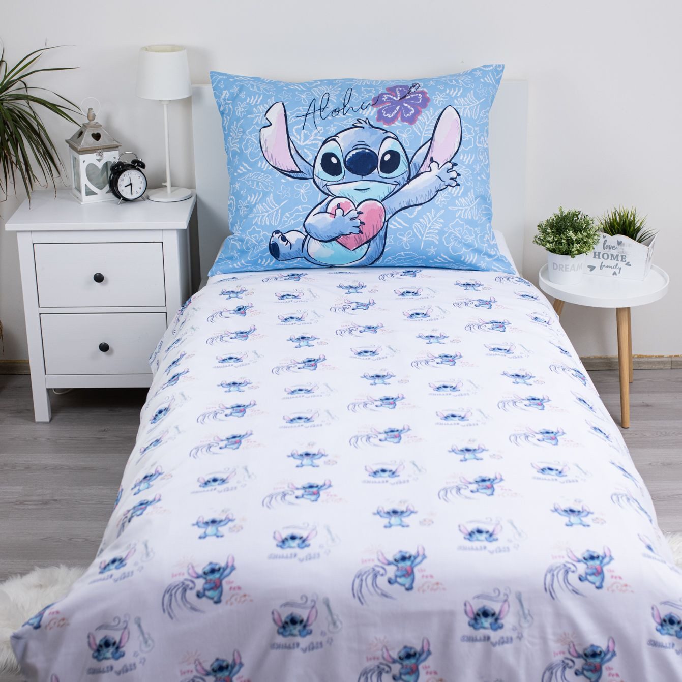 Lilo & Stitch Wendebettbezug Lilo und Stitch blaue Wende Bettwäsche Kissenbezug Set 135/140x200cm, (2 St), Wendbar mit 2 Motiven – Bild 3 von 5