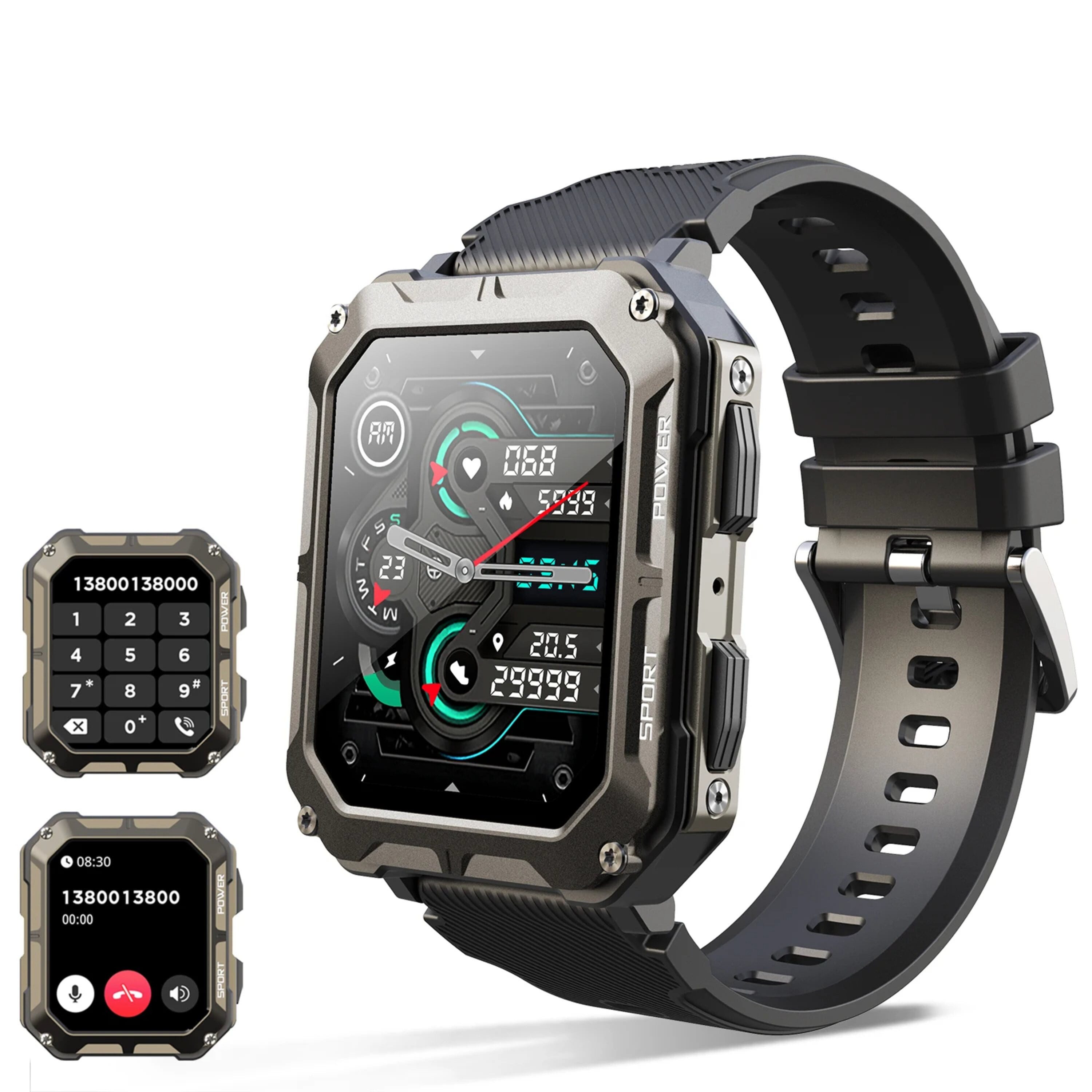 Nagham Ghazal Aswad Smartwatch Anruf Business Sport IP68 Wasserdichte Stimme Assistent Smartwatch