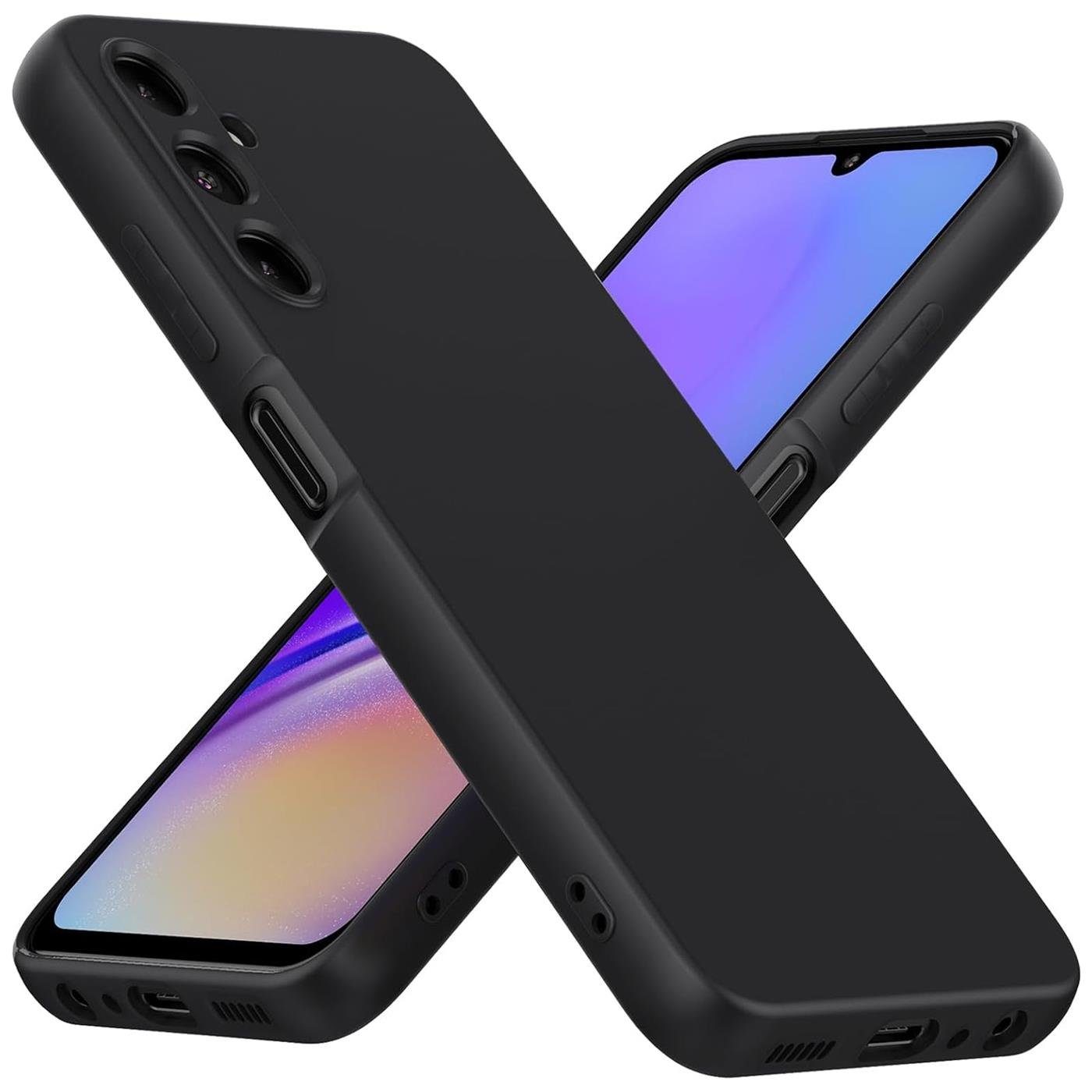 CoolGadget Handyhülle Handy Schutzhülle für Samsung Galaxy A05s matt schwarz 6,7 Zoll, Silikon TPU Hülle Schutz Tasche Cover schlicht Slim Case