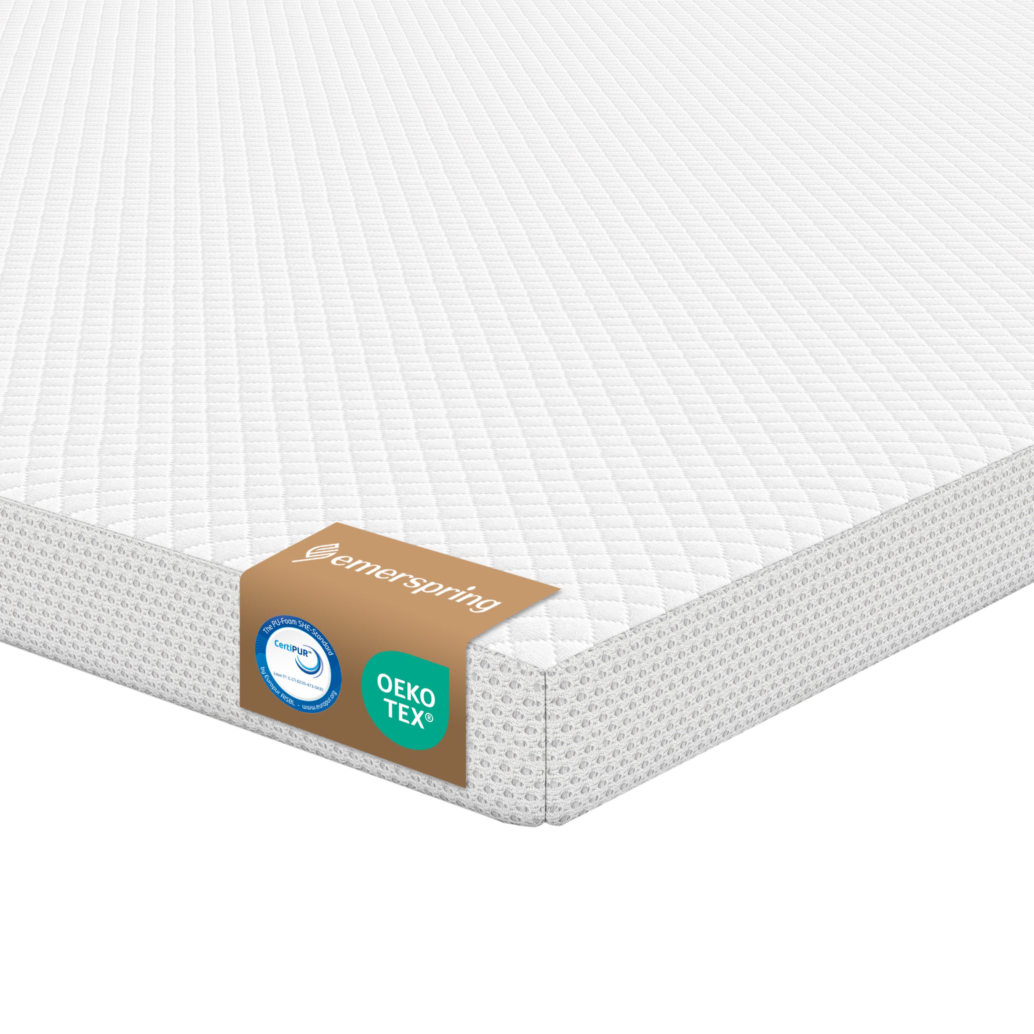 emerspring, Topper Matratzentopper H2 Visco & Kaltschaum Matratzenauflage Druckentlastung, 5 cm hoch, 5 cm Visco Topper H2 – Hypoallergen Druckentlastend Atmungsaktiv