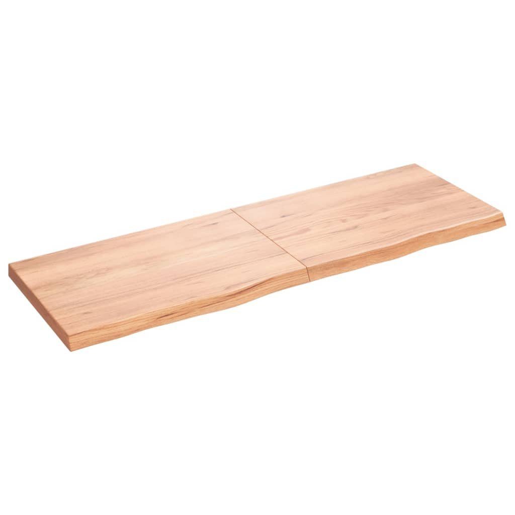 Massivholz furnicato Tischplatte Hellbraun Behandelt Eiche 180x60x(2-6)cm