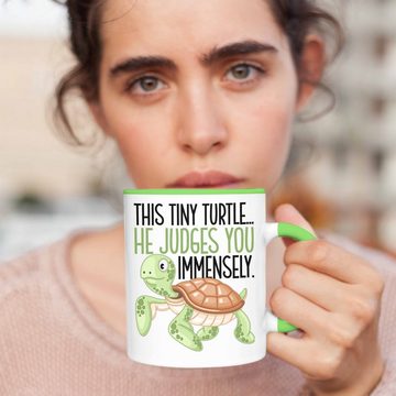 Trendation Tasse This Tiny Turtle Tasse Geschenk Lustige Meme Becher Schildkröte Gesche