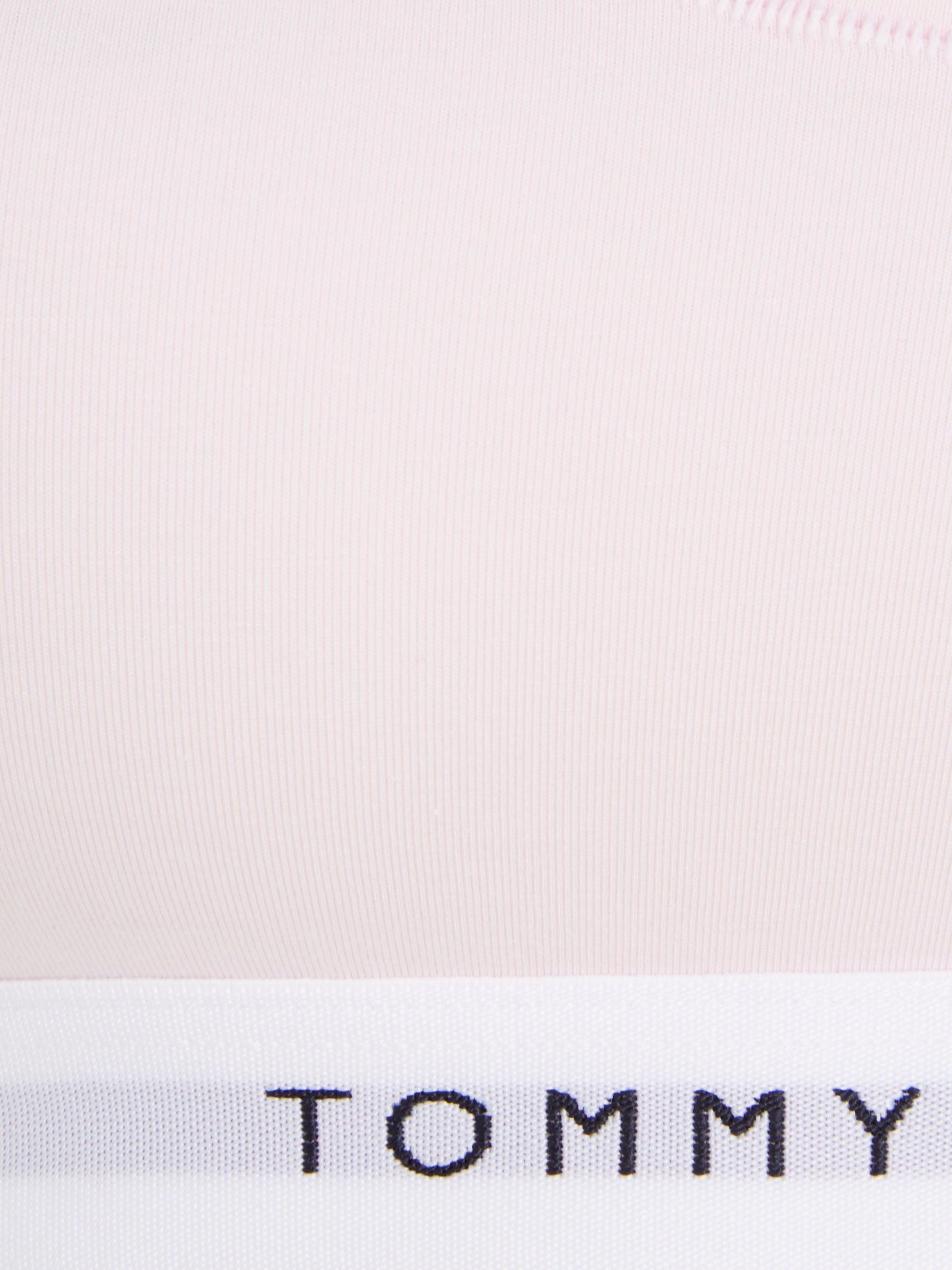 Pink auf Hilfiger dem Hilfiger Light Tommy Schriftzügen Unterbrustband mit Tommy Underwear Sport-Bustier