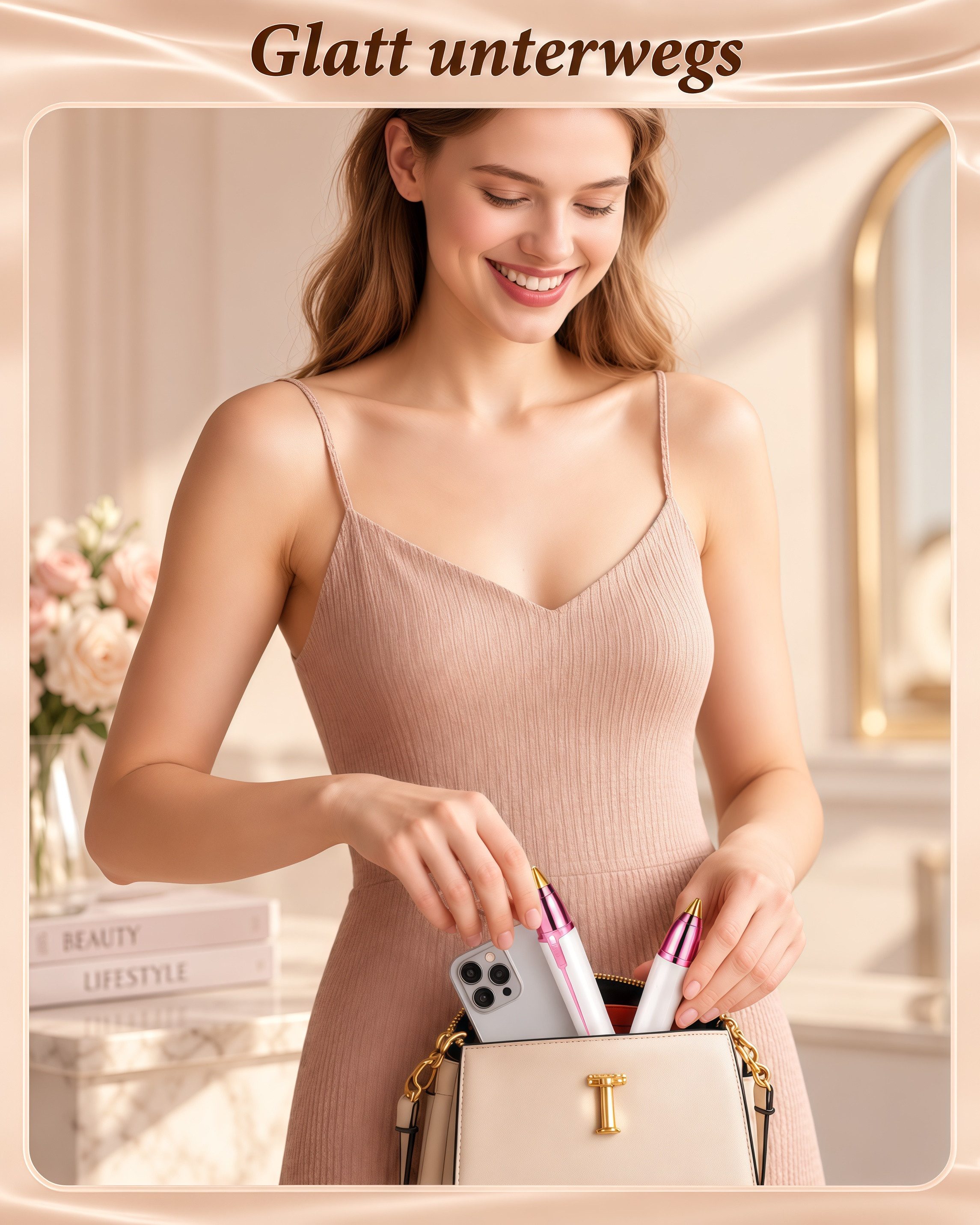 Fyrove Augenbrauentrimmer Augenbrauen Trimmer, Haarentferner-Set 2 in 1 USB, für Frauen, Schmerzfreie Augenbrauen Epilierer Damen, Für Körper Gesichtshaare Lipp – Bild 4 von 5