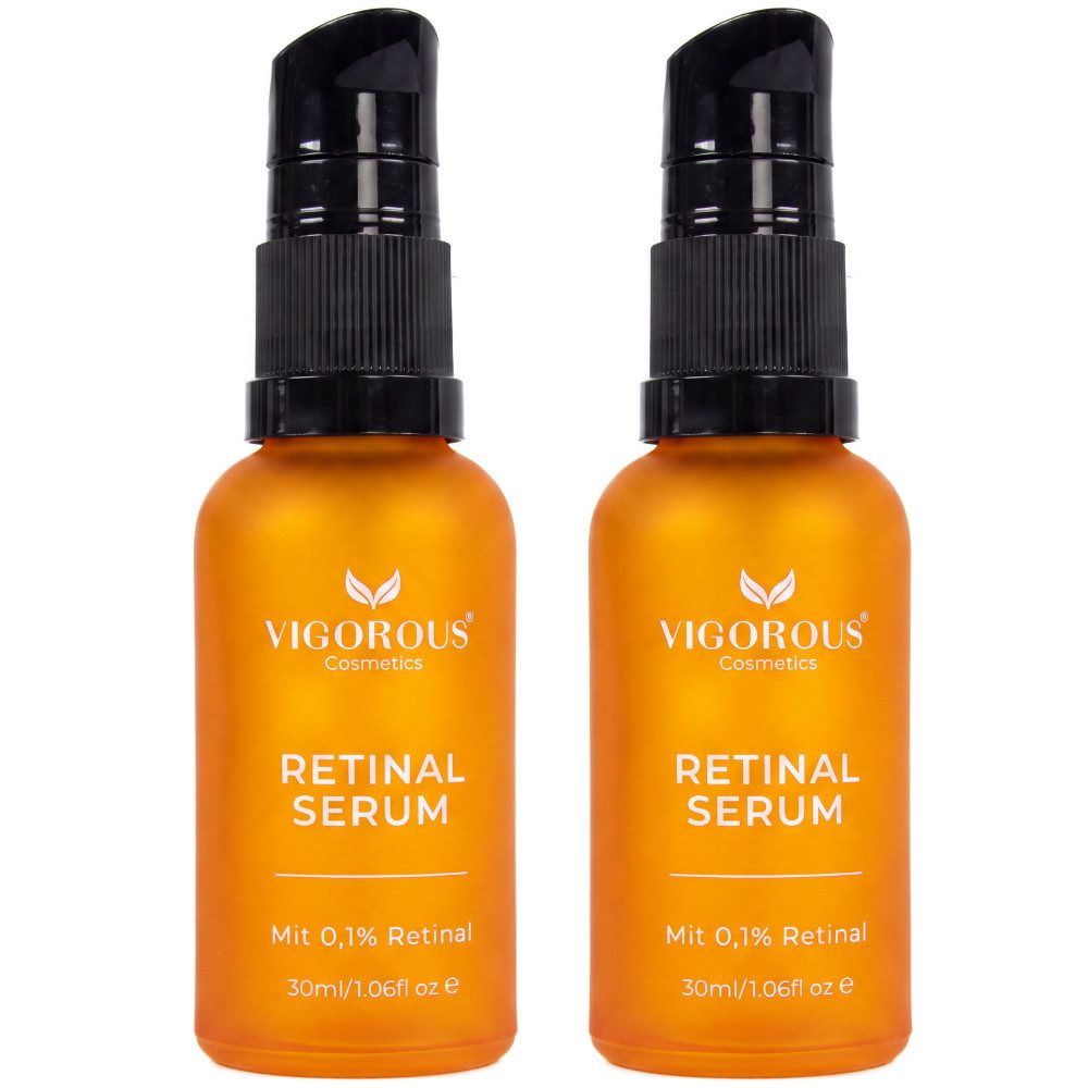 Vigorous Cosmetics Anti-Falten-Serum 0,1% Anti Aging Retinal Serum - für glattere & straffere Haut Spar-Set