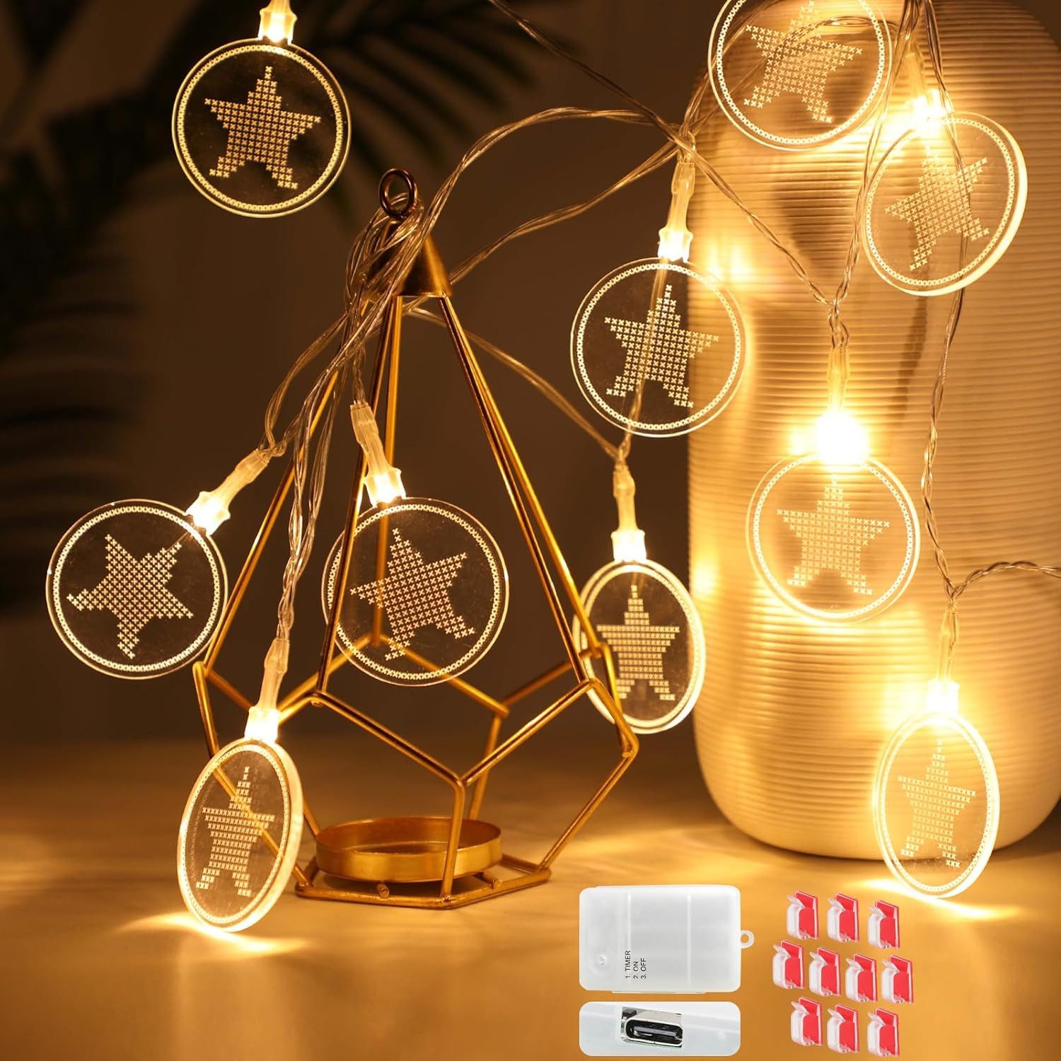 Vivitar Lichterkette Innenbereich dekorative Lichter 4,1 m 15 LED USB wiede günstig online kaufen