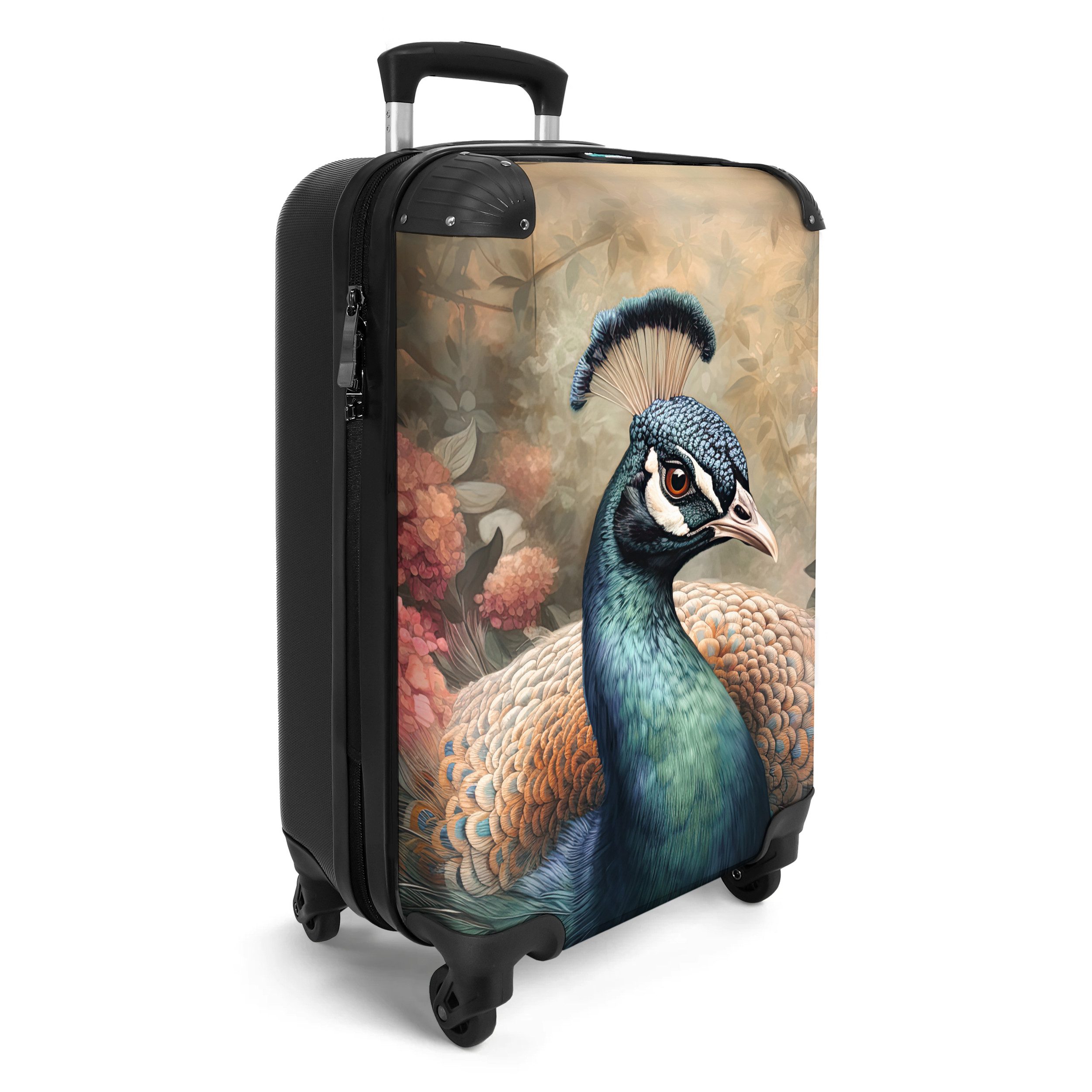 NoBoringSuitcases.com© Hartschalen-Trolley Pfau - Vogel - günstig online kaufen