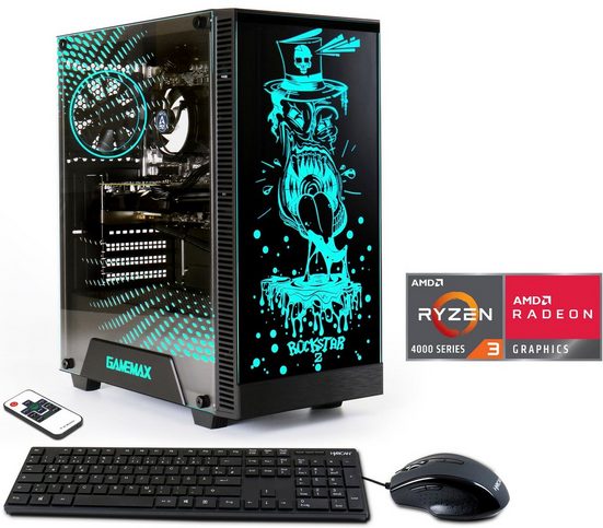 Hyrican Rockstar 6664 Gaming-PC (AMD Ryzen 3 4300 GE, 16 GB RAM, 960 GB SSD, Luftkühlung)