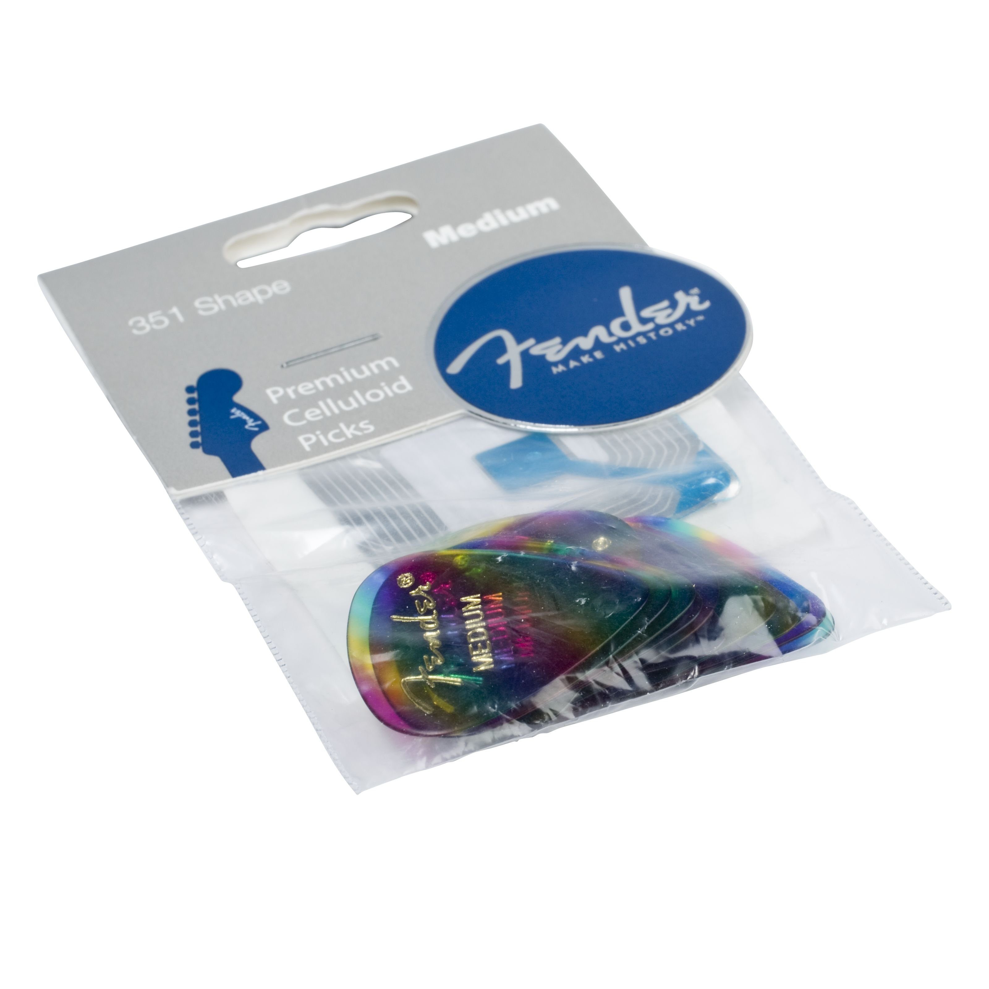 Fender Plektrum, Picks 351 Rainbow medium 12er Set Premium Celluloid - Plektren Set