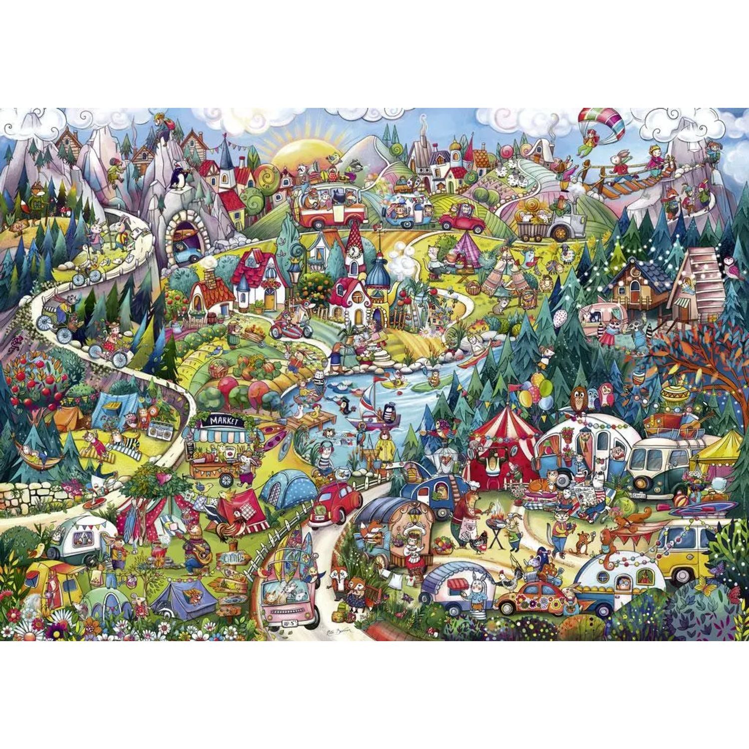 HEYE Puzzle Go Camping! Puzzle 2000 Teile, 2000 Puzzleteile