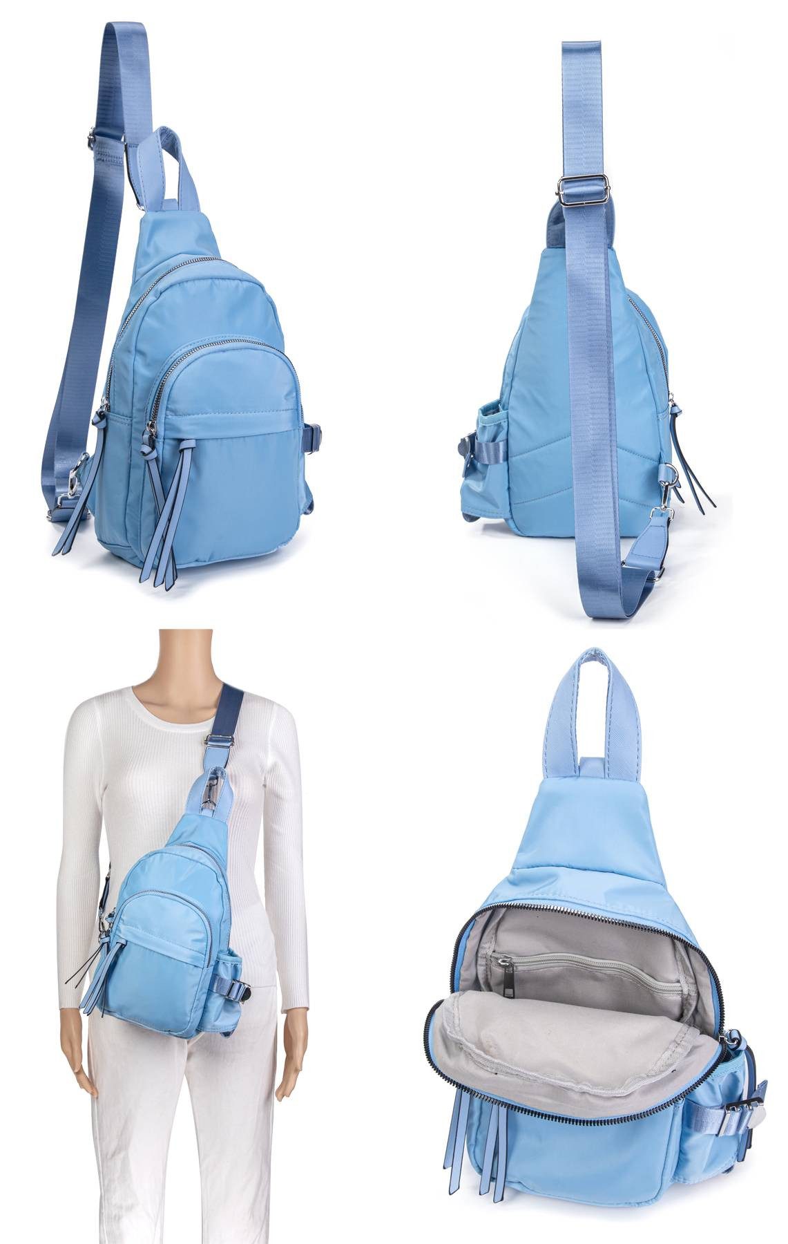 ITALYSHOP24 Schultertasche Damen Crossbody Sling-Tasche Brusttasche Bodybag günstig online kaufen