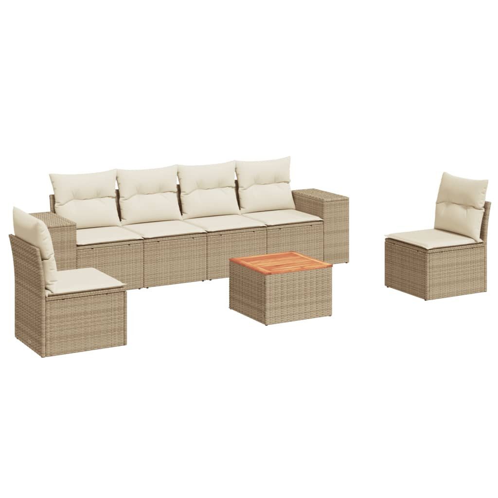 vidaXL Gartenlounge-Set 7-tlg. Garten-Sofagarnitur mit Kissen günstig online kaufen