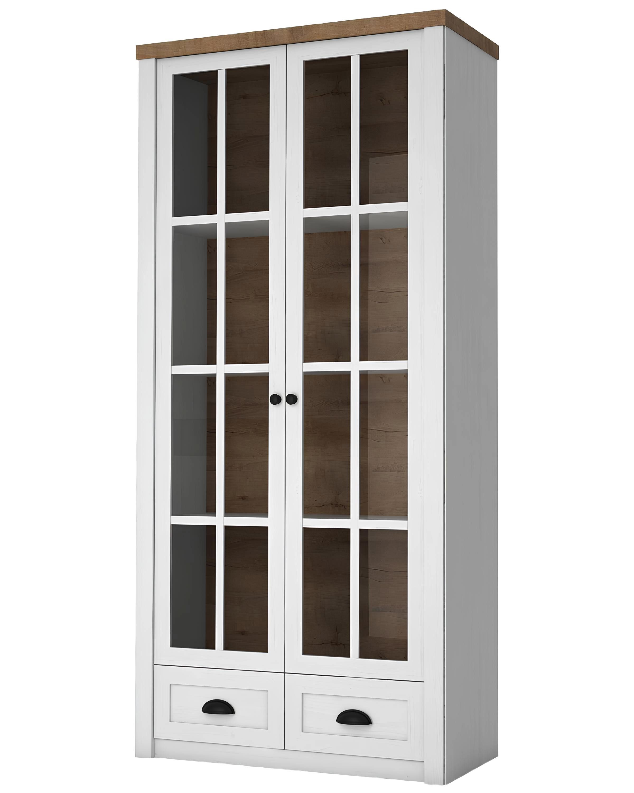 Xlmoebel Vitrine Traditioneller Glaskasten aus Holz für die Bar im ...