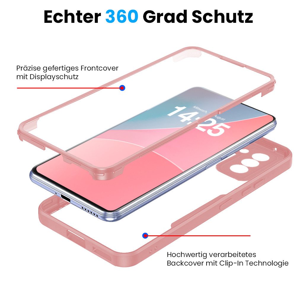 Tec-Expert Handyhülle 360 Grad Hülle für Samsung Galaxy S21 FE 5G 6.4 Zoll, 6.4, Rundum Schutz Cover Case Hülle robust