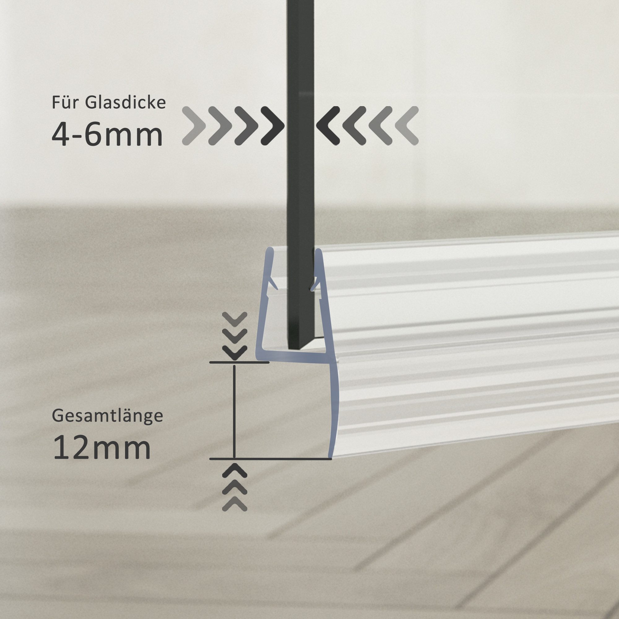 Boromal Duschdichtung Ersatzdichtung Wasserabweiser PVC 100cm für 4-6mm Gla günstig online kaufen