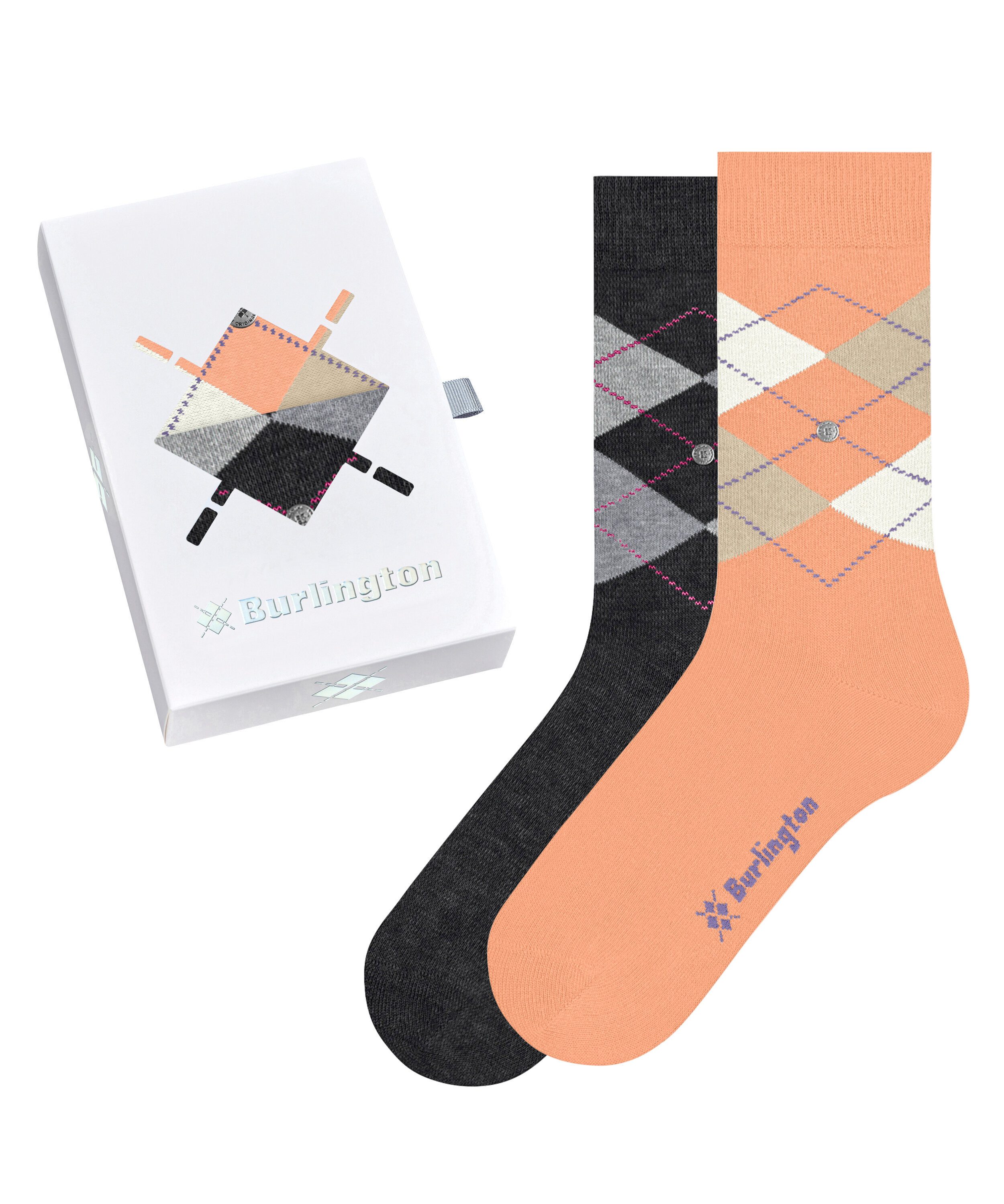 Burlington Socken Burlington Basic Gift Box Damen mit Geschenkbox (2-Paar) mit Geschenkbox