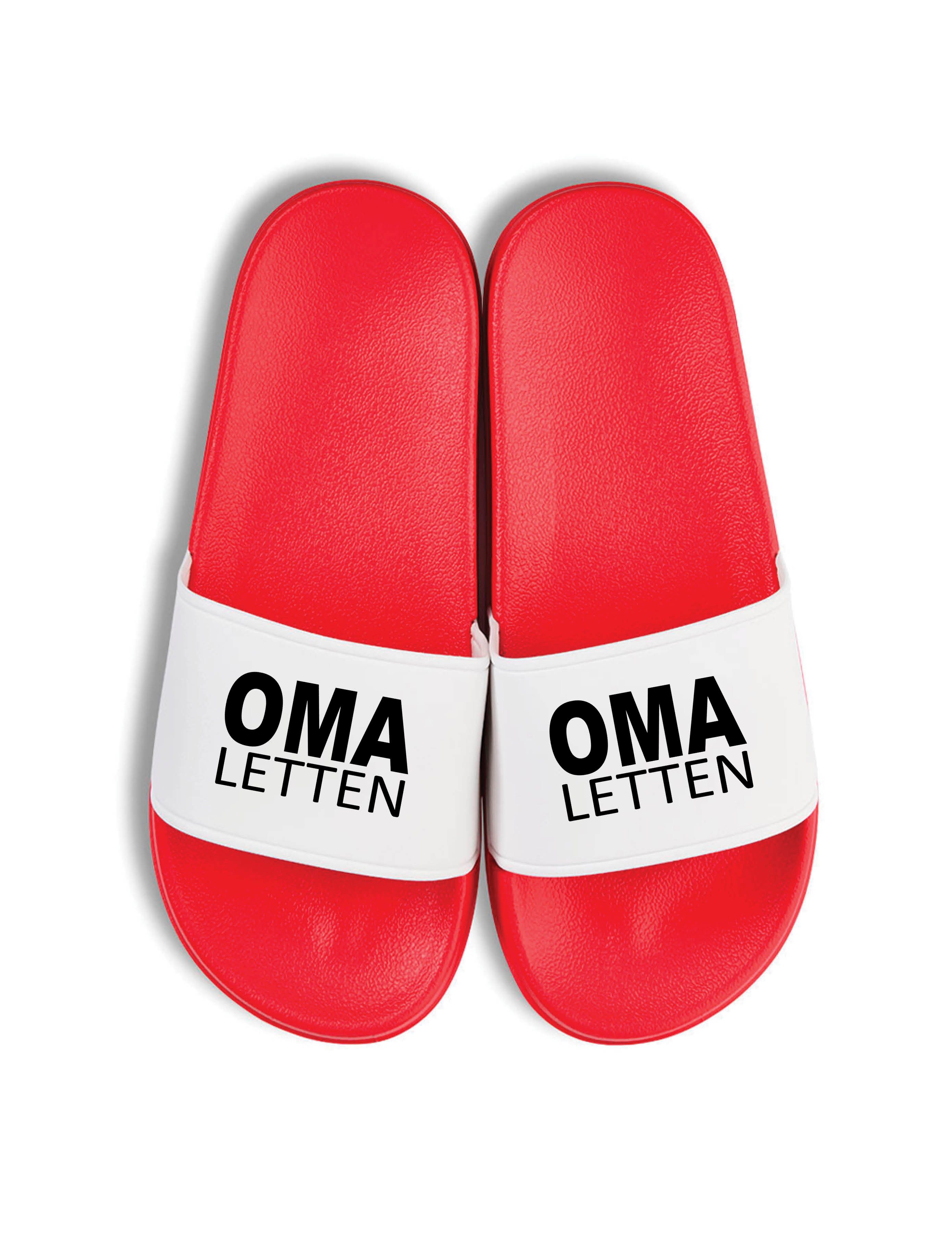 Herren Damen Badelatschen "Oma Letten" Fun-Print lustig Geschenk Badeschuh