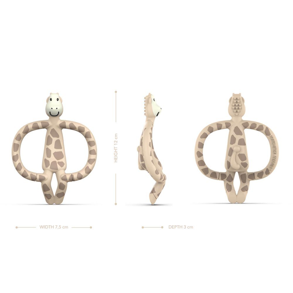 Gigi Matchstick Musselin-Tuch, Monkey Monkey Giraffe Matchstick mit Baumwoll Beißring Spucktuch Beißring Geschenkset & Tier-Beißring